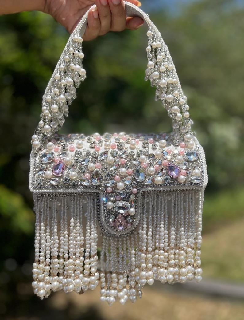 Maharani crystal flap clutch