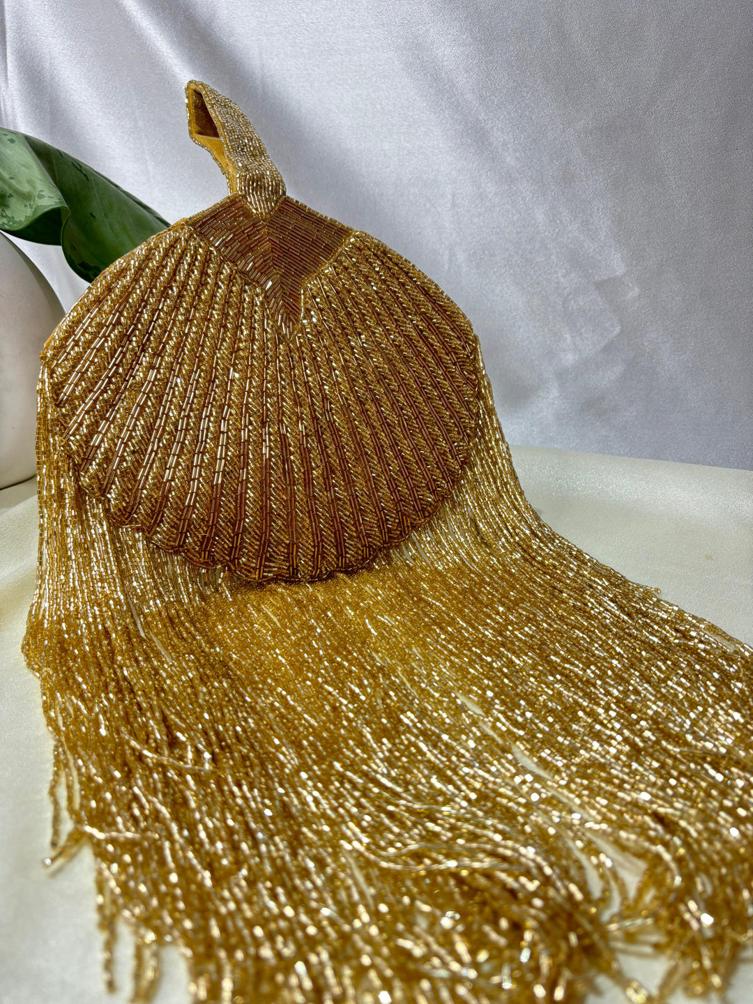 Designer gold pankha clutch