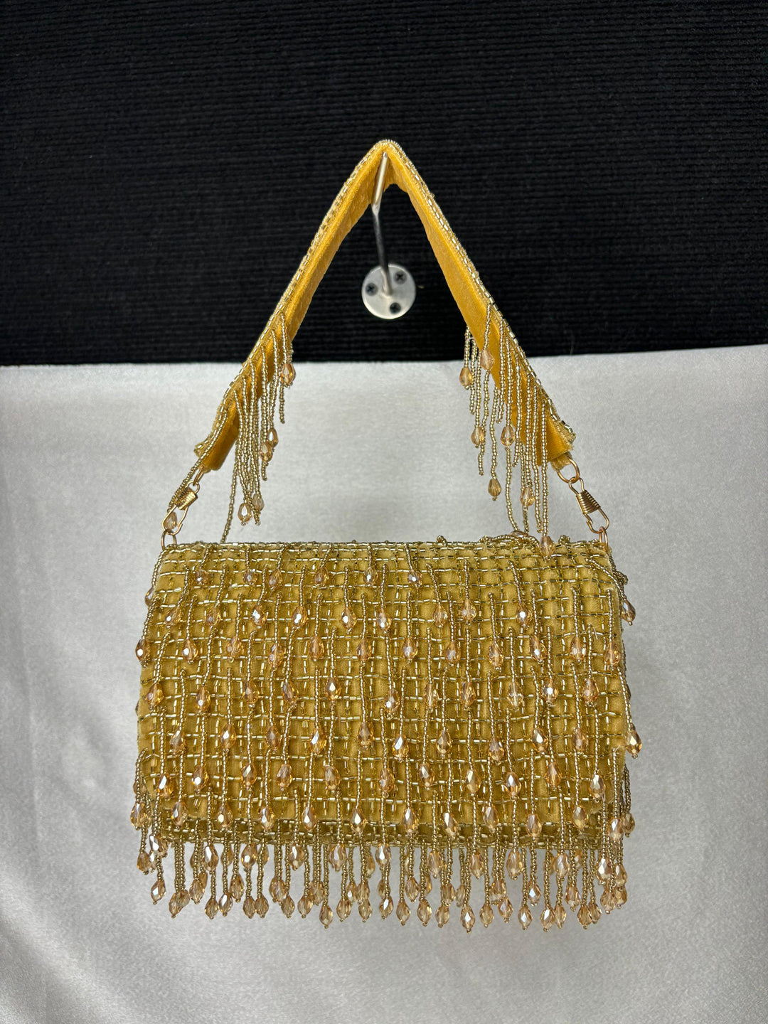SUEDE CRYSTAL FOLD FLAP RED