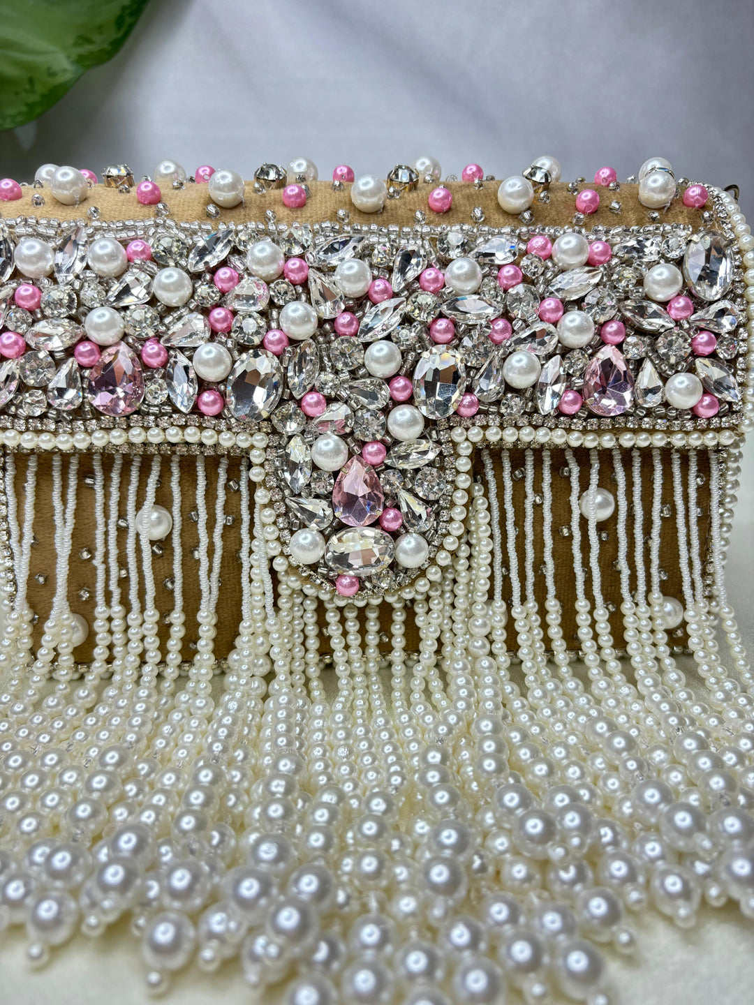 Maharani crystal flap clutch