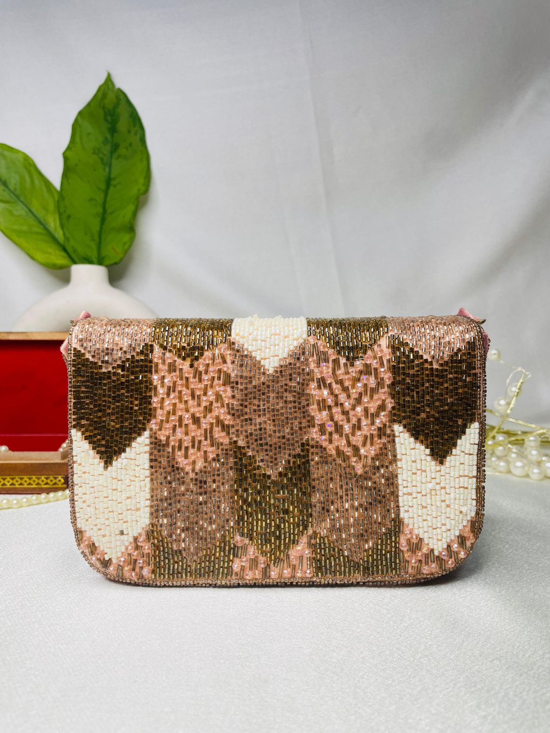 PAKIZA FLOWER THREE FOLD EMBROIDERD SUEDE