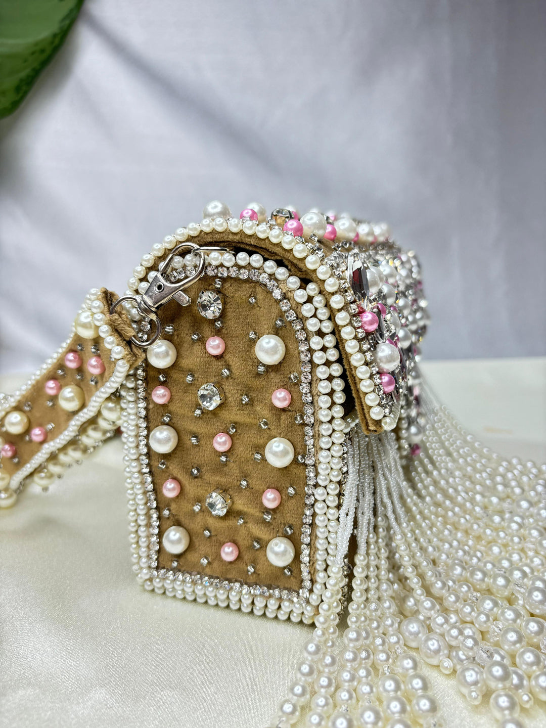 Maharani crystal flap clutch