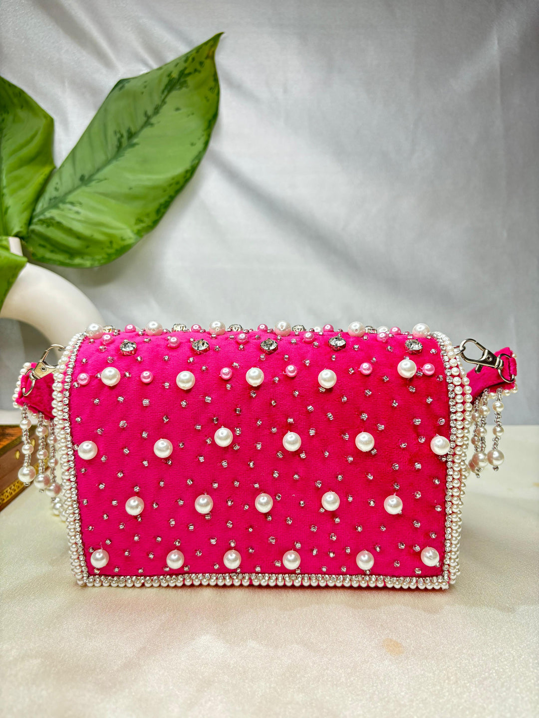 Maharani crystal flap clutch