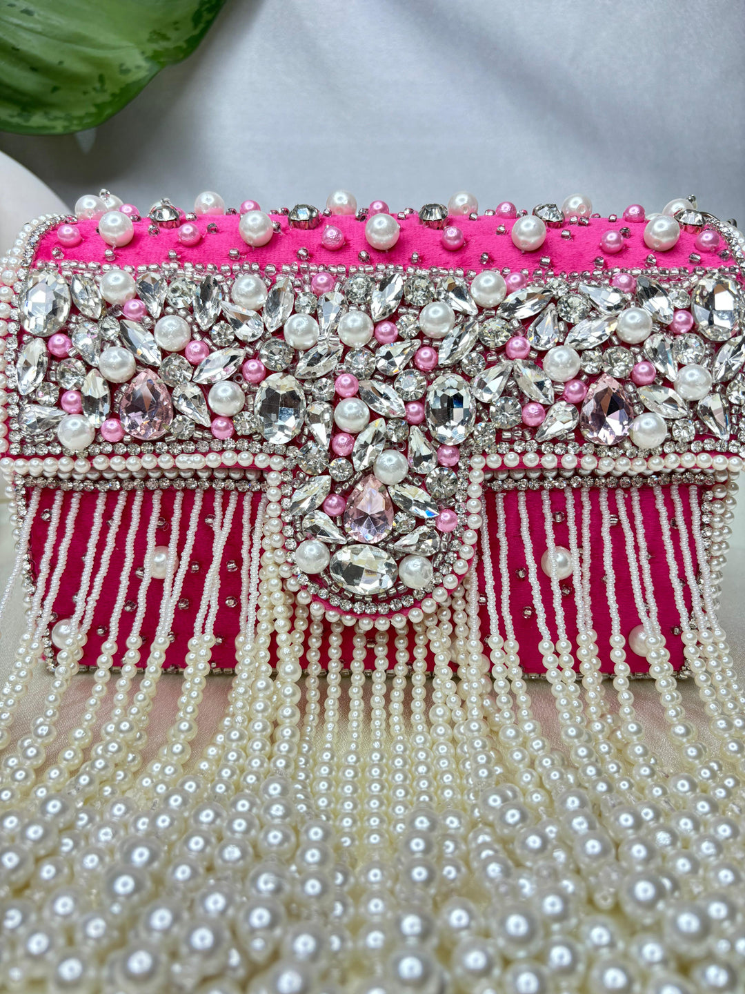 Maharani crystal flap clutch