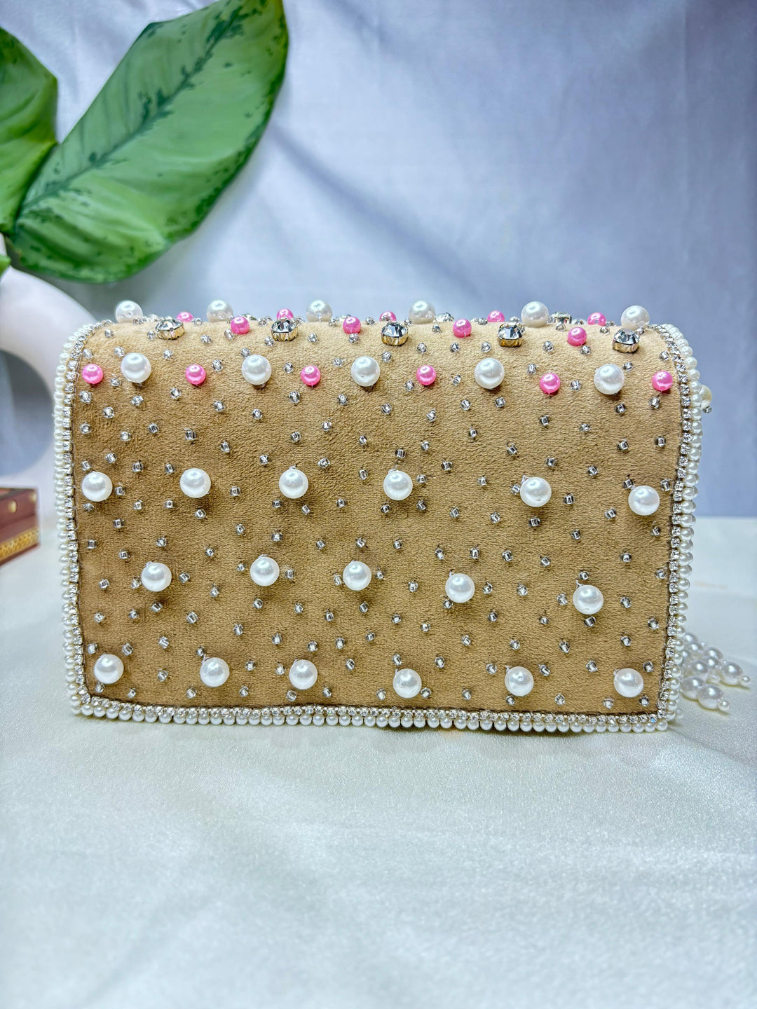 Maharani crystal flap clutch