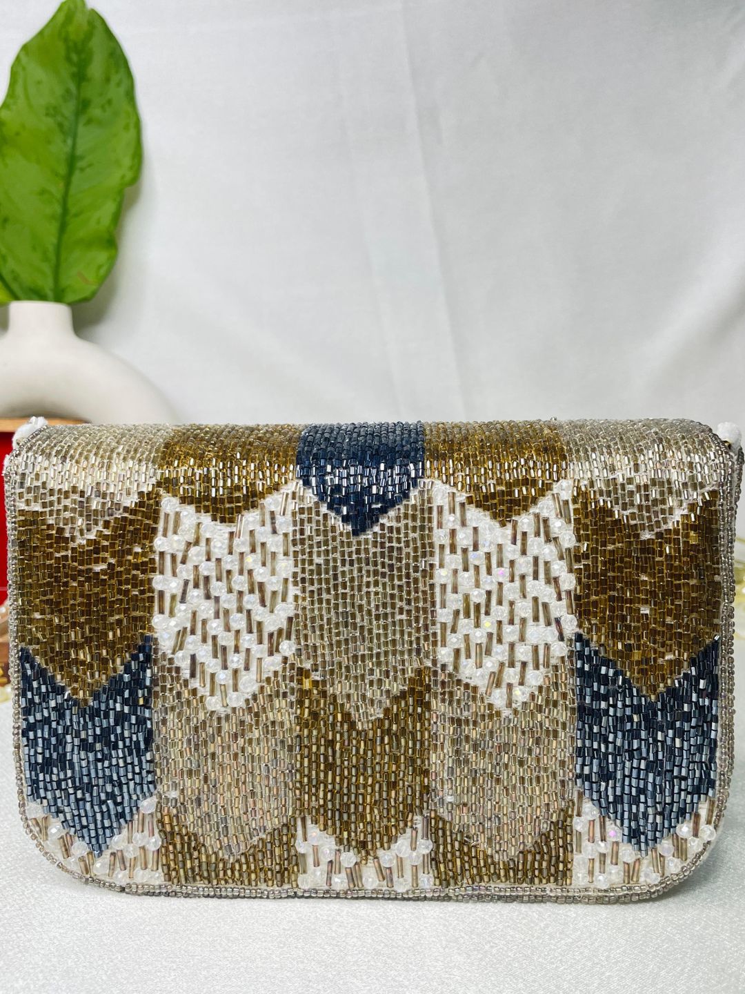 PAKIZA FLOWER THREE FOLD EMBROIDERD SUEDE