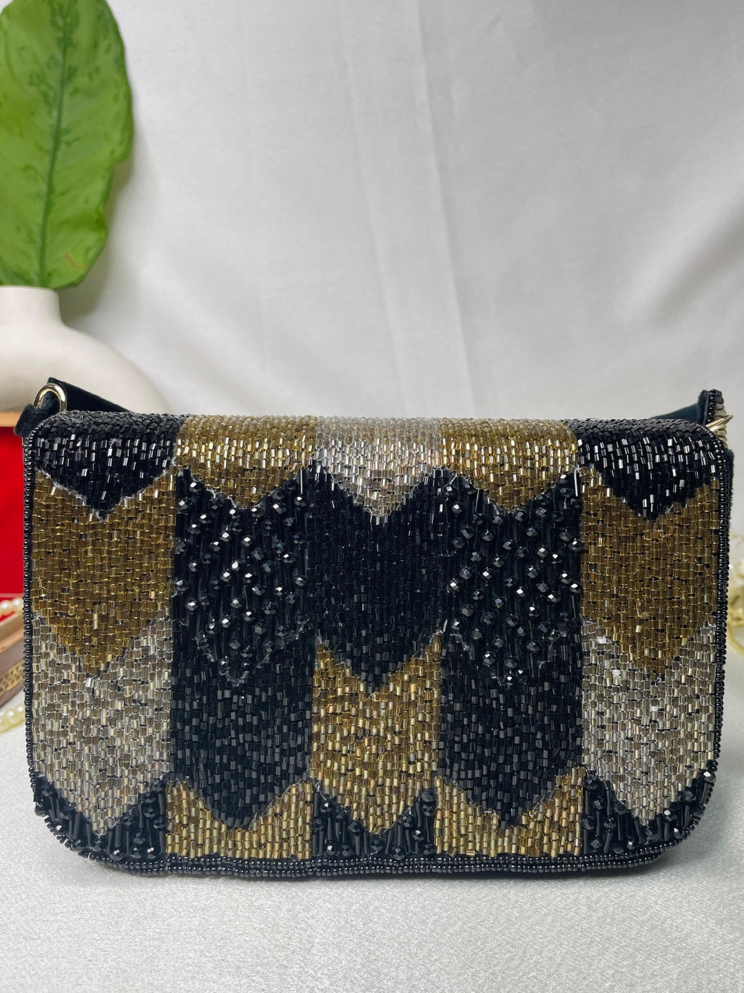 PAKIZA FLOWER THREE FOLD EMBROIDERD SUEDE