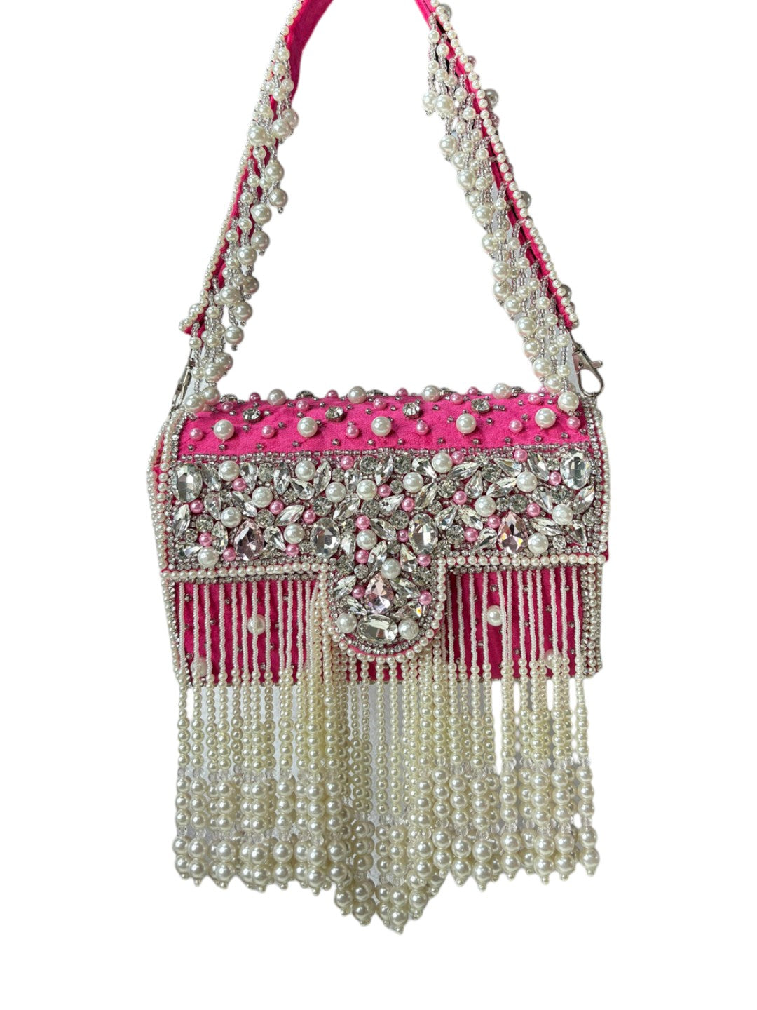 Maharani crystal flap clutch