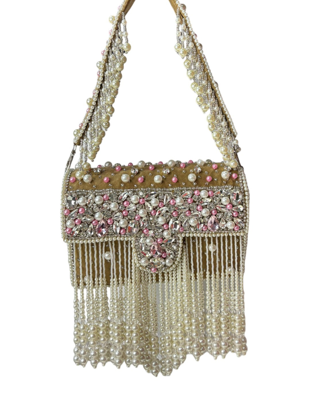 Maharani crystal flap clutch