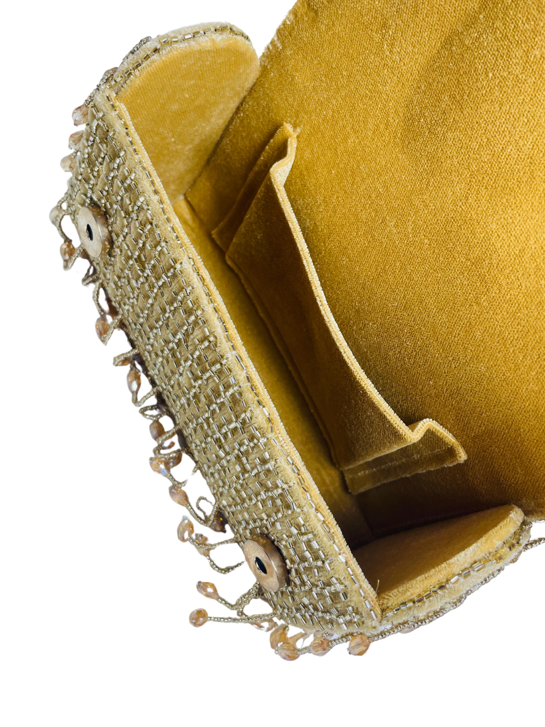 SUEDE CRYSTAL FOLD FLAP RED