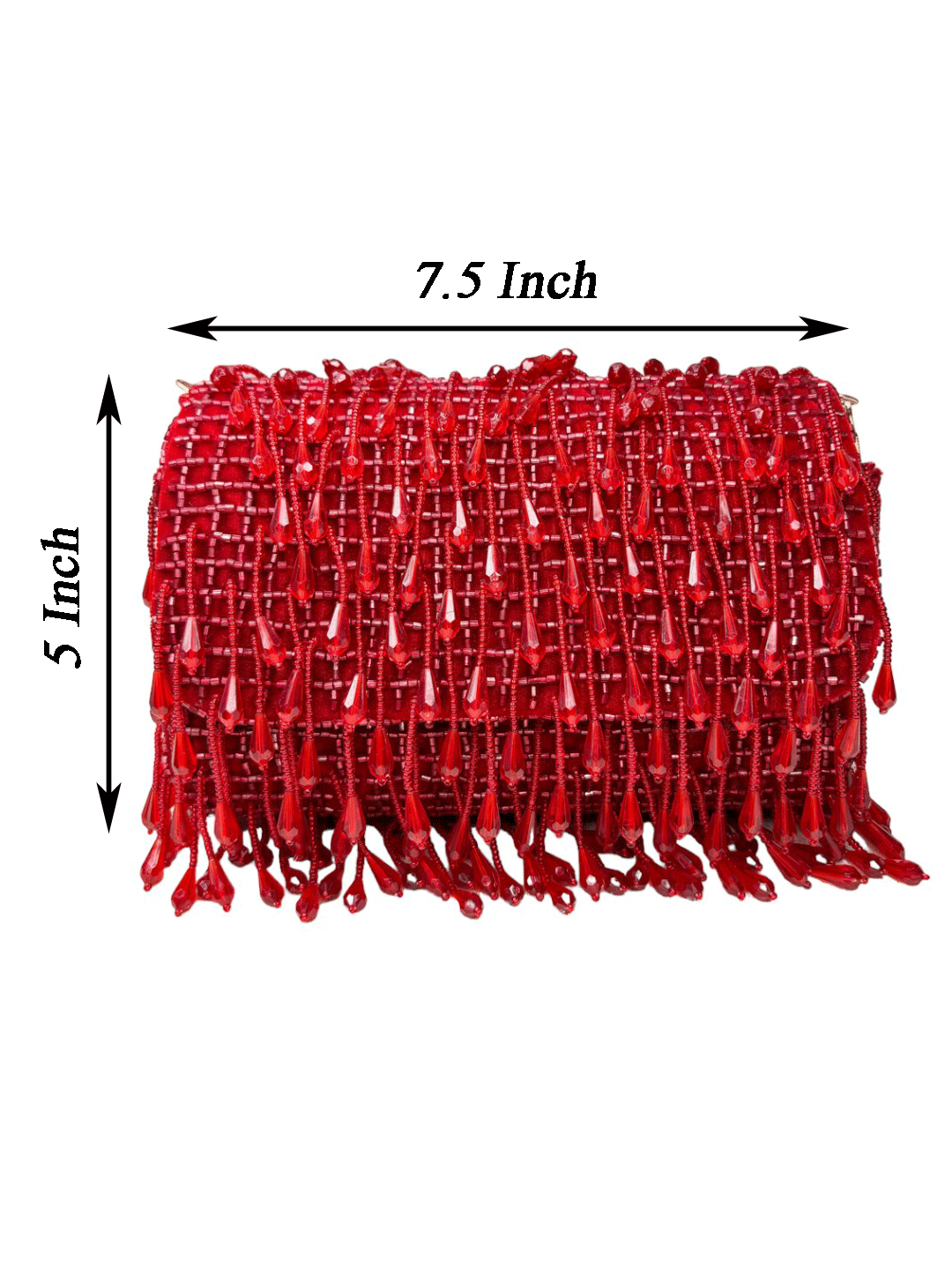 SUEDE CRYSTAL FOLD FLAP RED