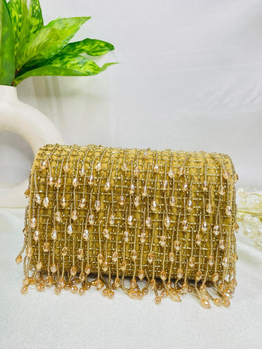 SUEDE CRYSTAL FOLD FLAP RED