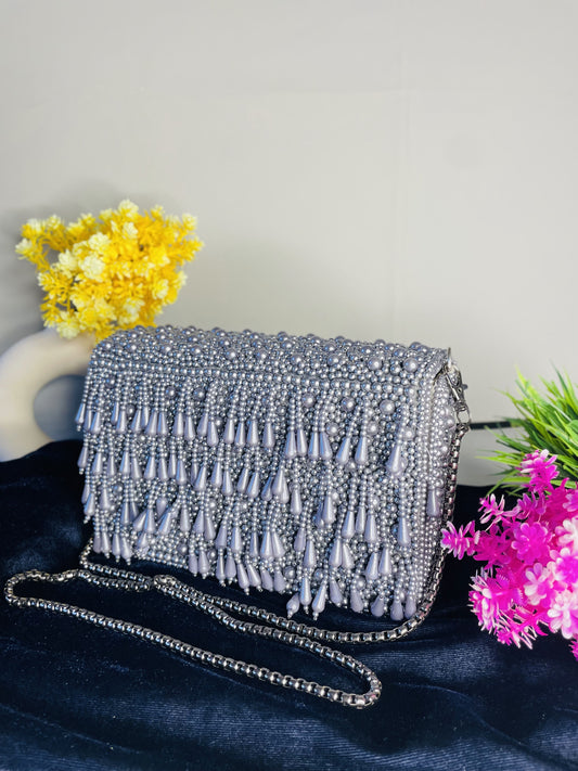 Pearl flap party clutch