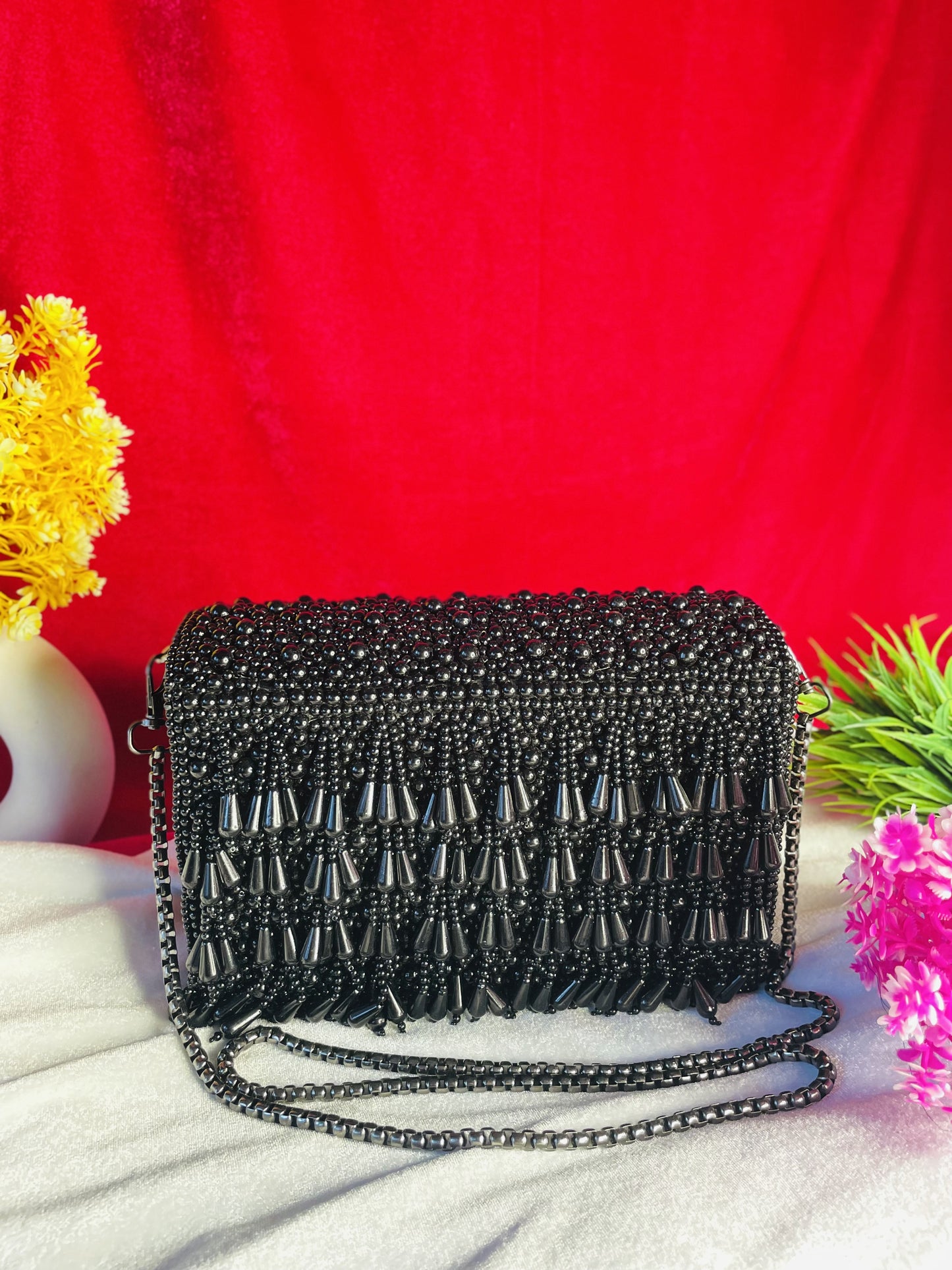Pearl flap party clutch