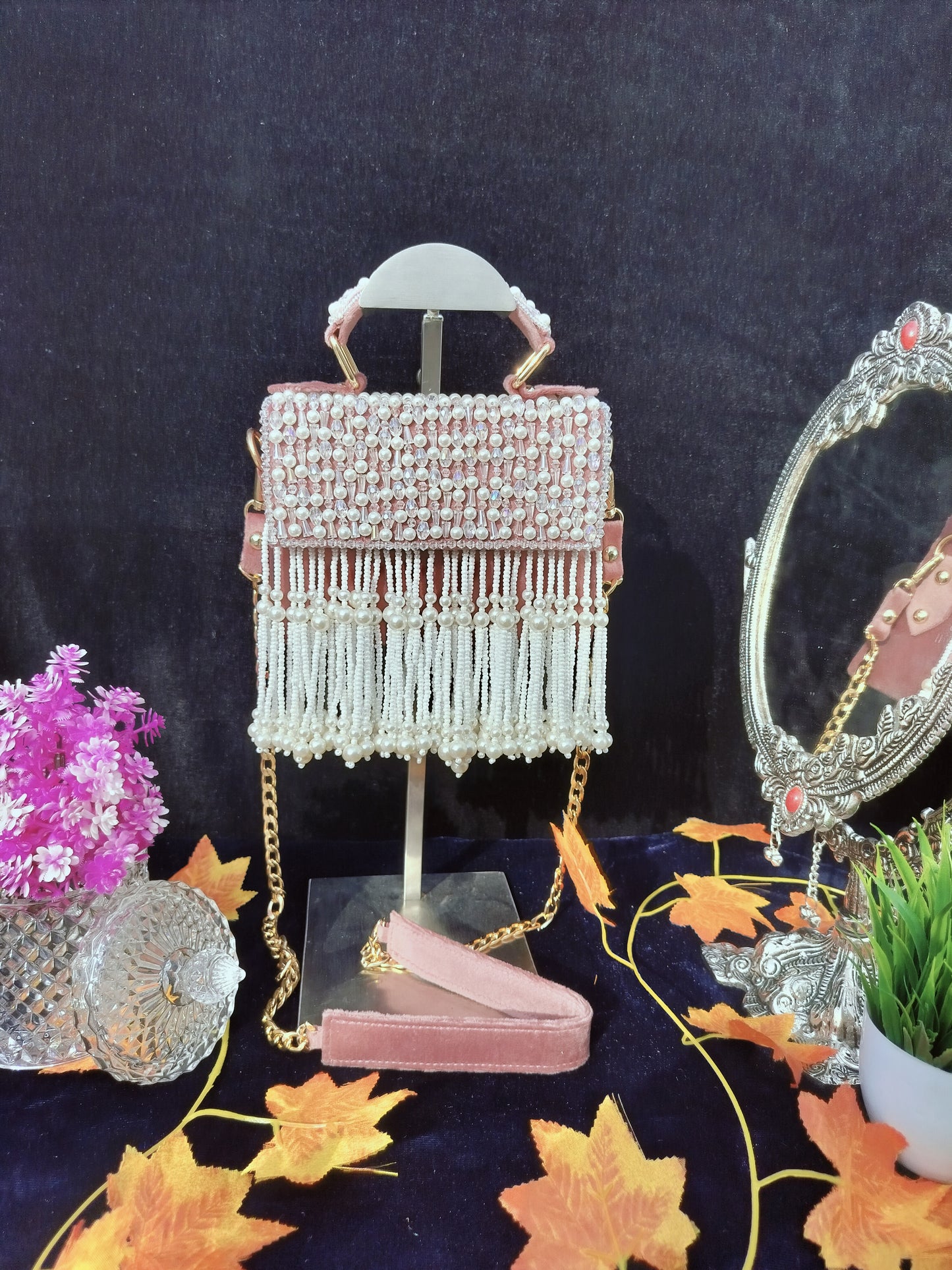 mehar celebrity edition mauve crystal clutch
