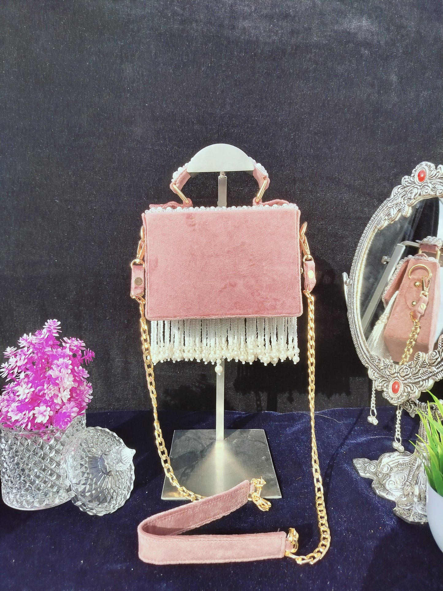 mehar celebrity edition mauve crystal clutch