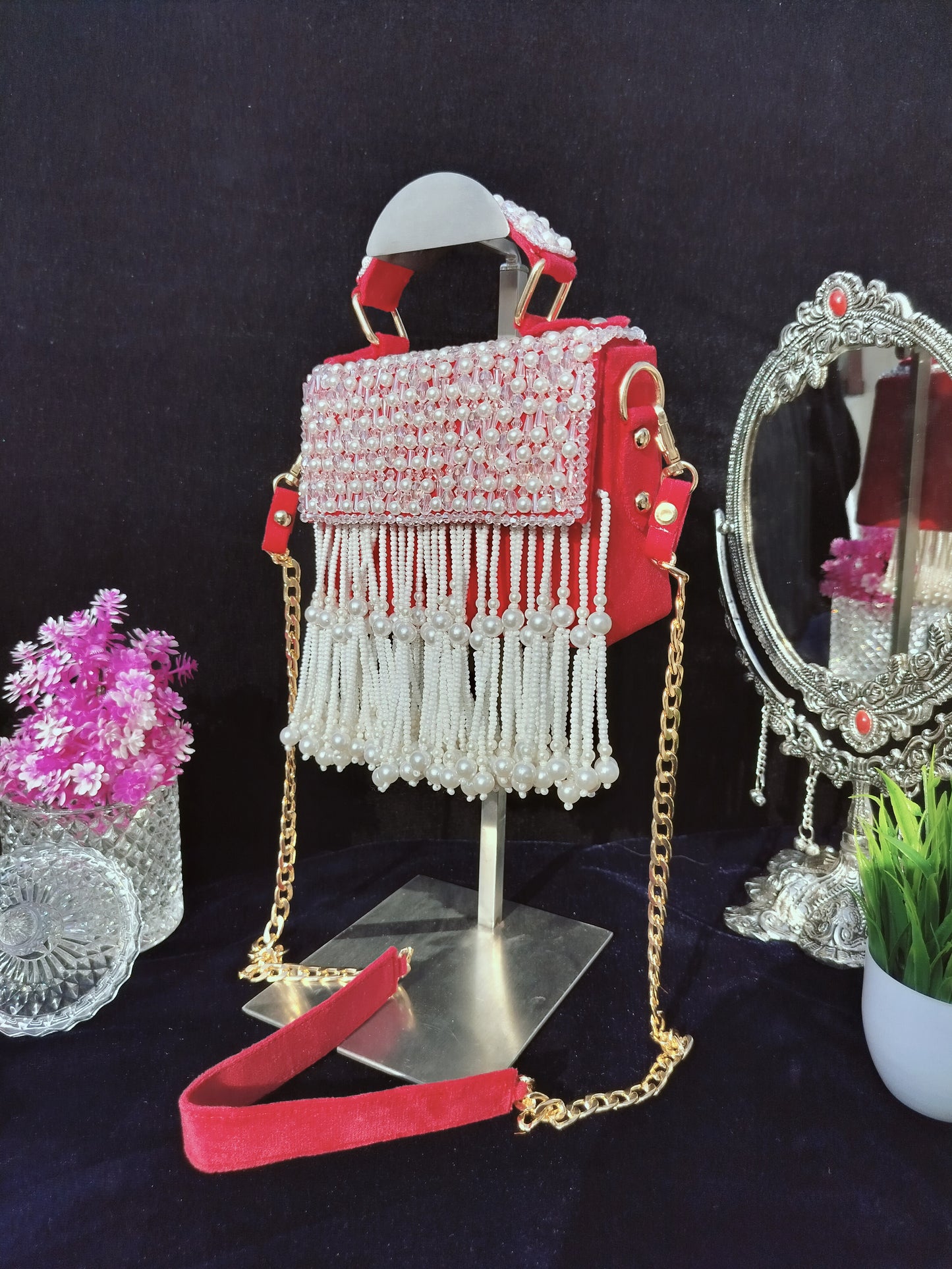 mehar celebrity edition mauve crystal clutch