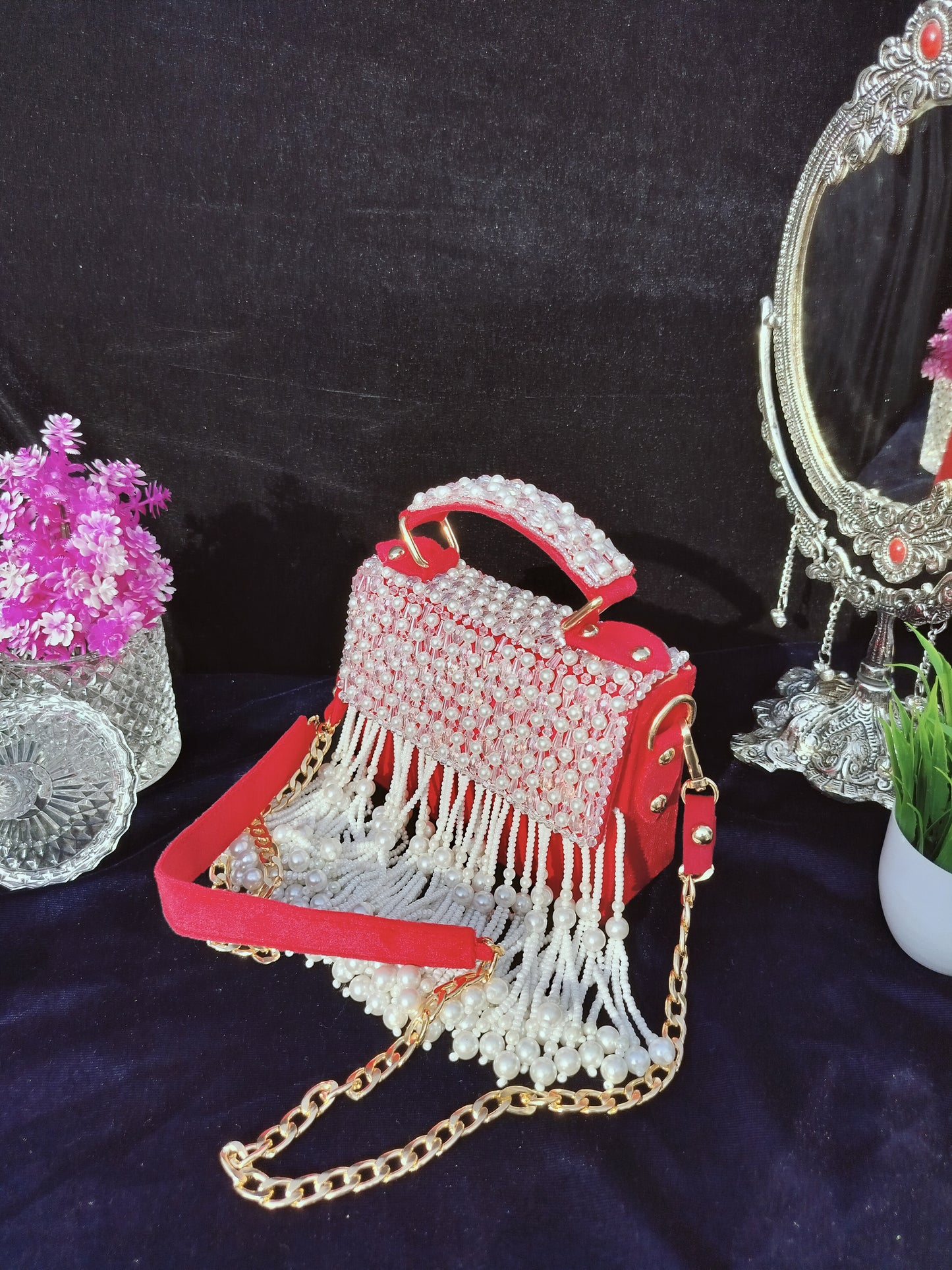 mehar celebrity edition mauve crystal clutch
