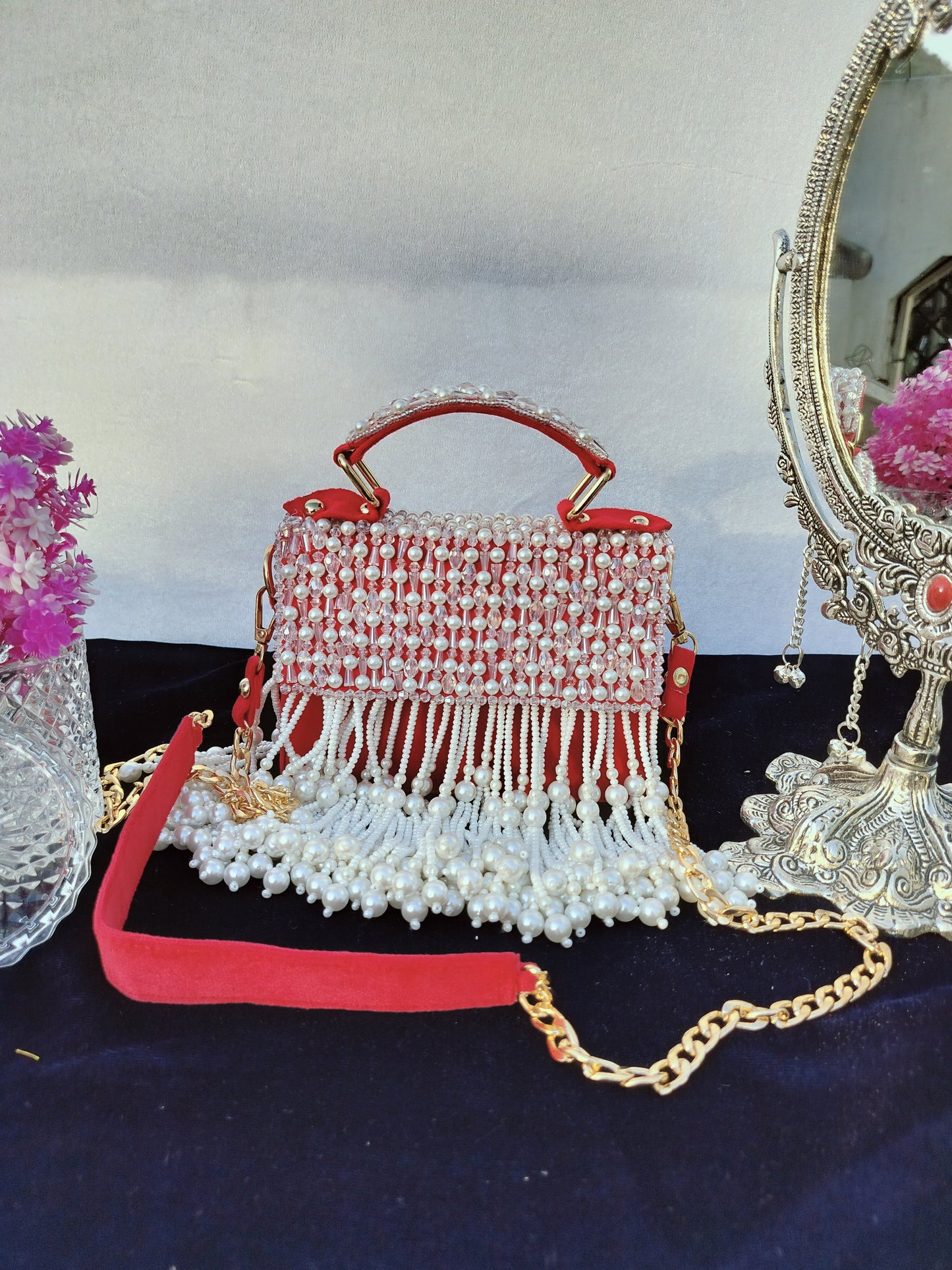 mehar celebrity edition mauve crystal clutch