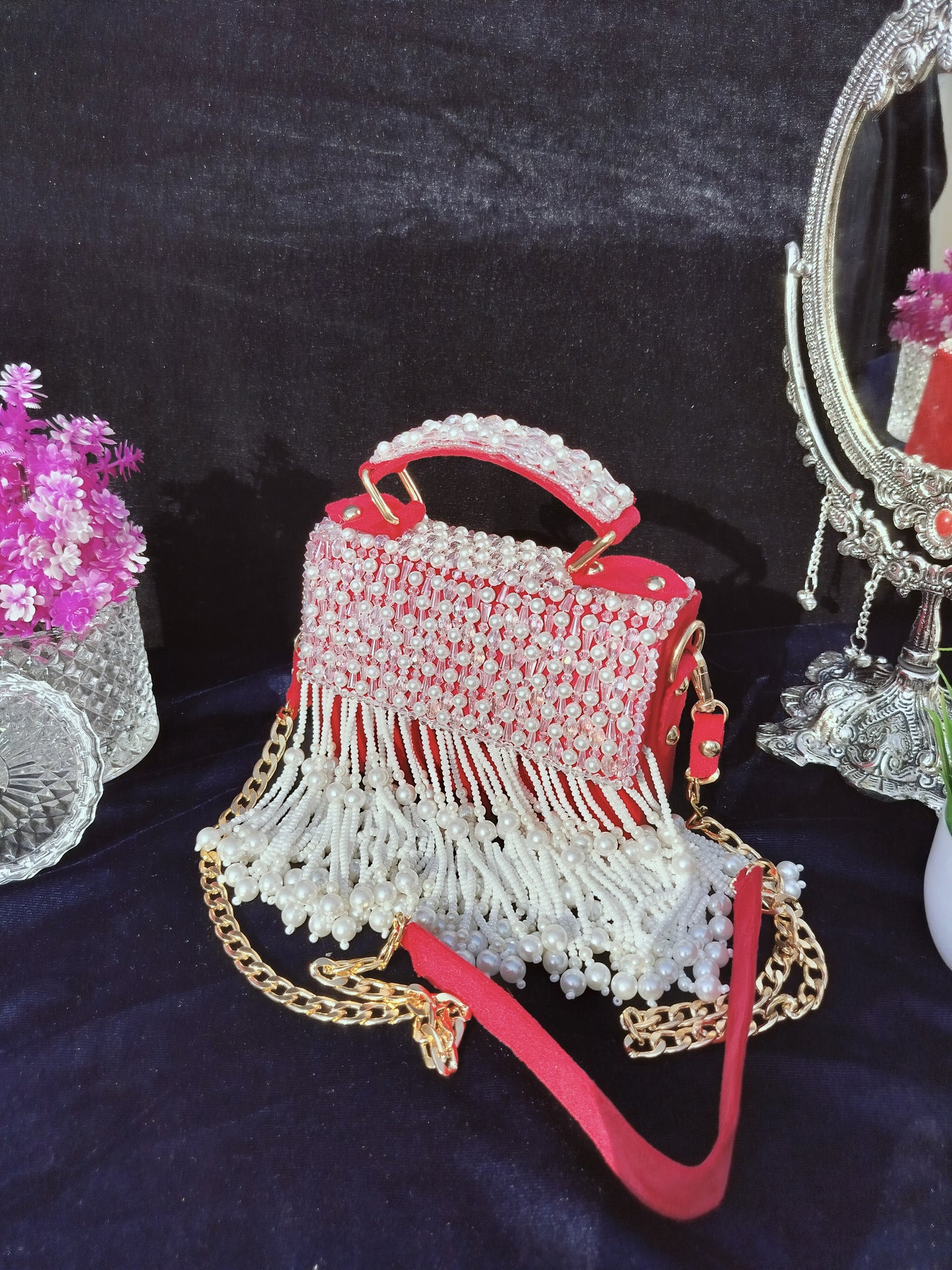 mehar celebrity edition mauve crystal clutch