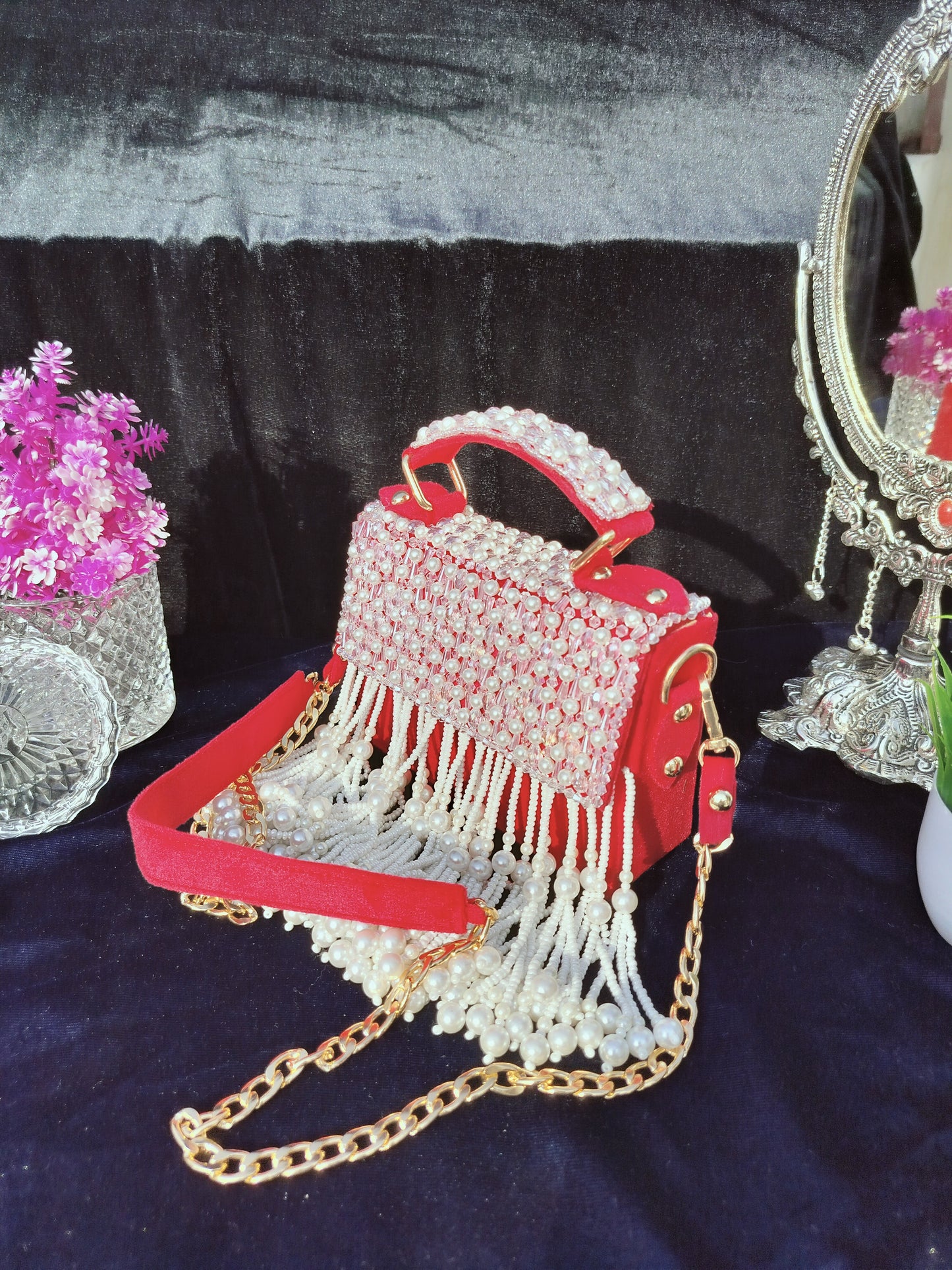 mehar celebrity edition mauve crystal clutch