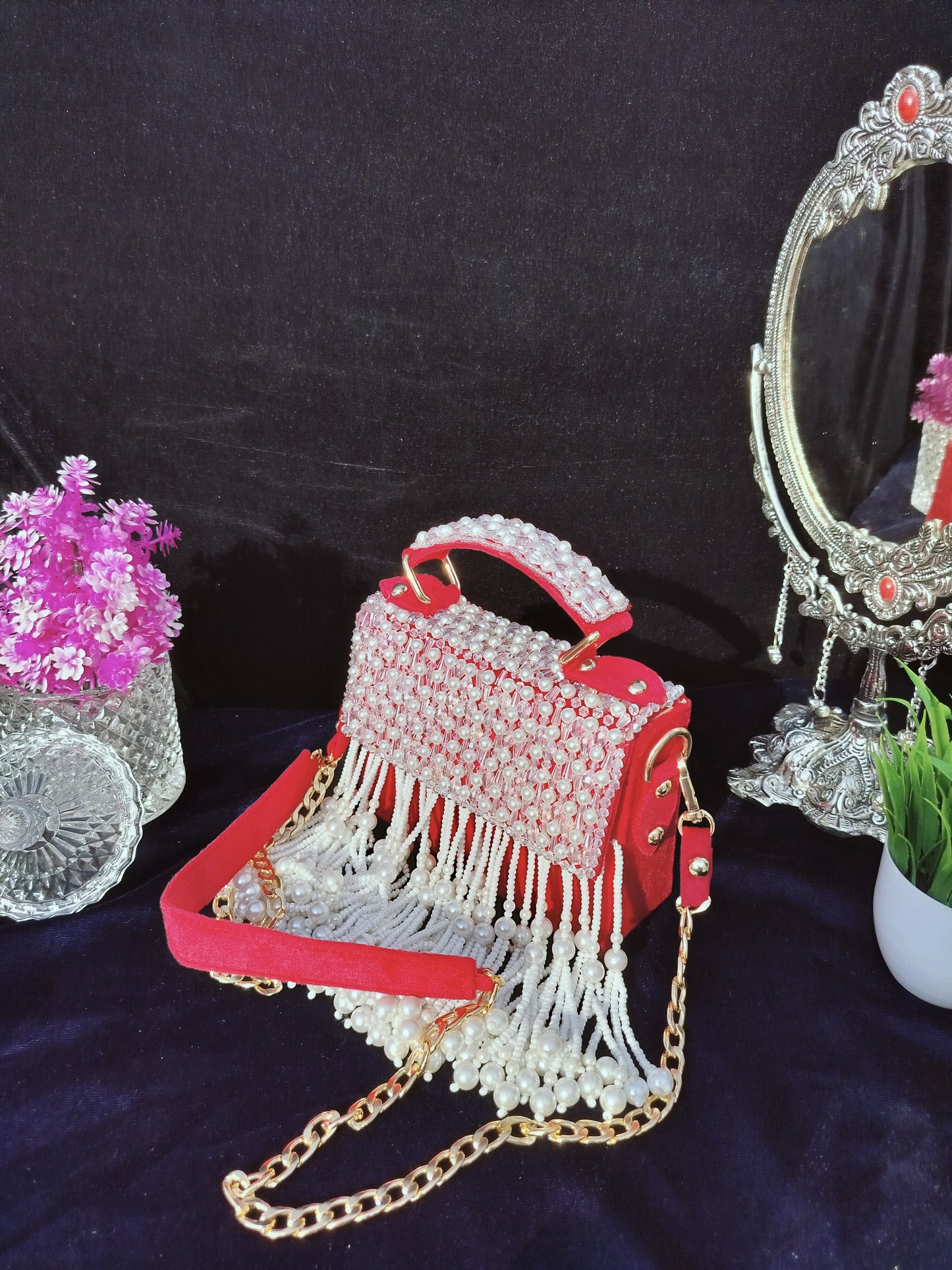 mehar celebrity edition mauve crystal clutch