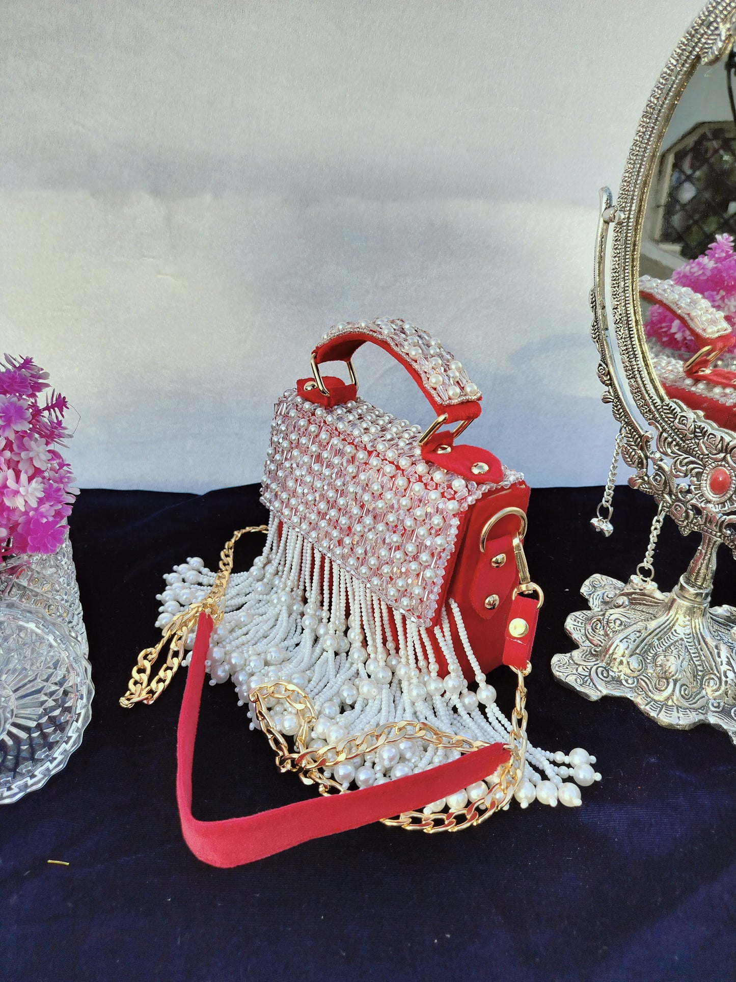 mehar celebrity edition mauve crystal clutch