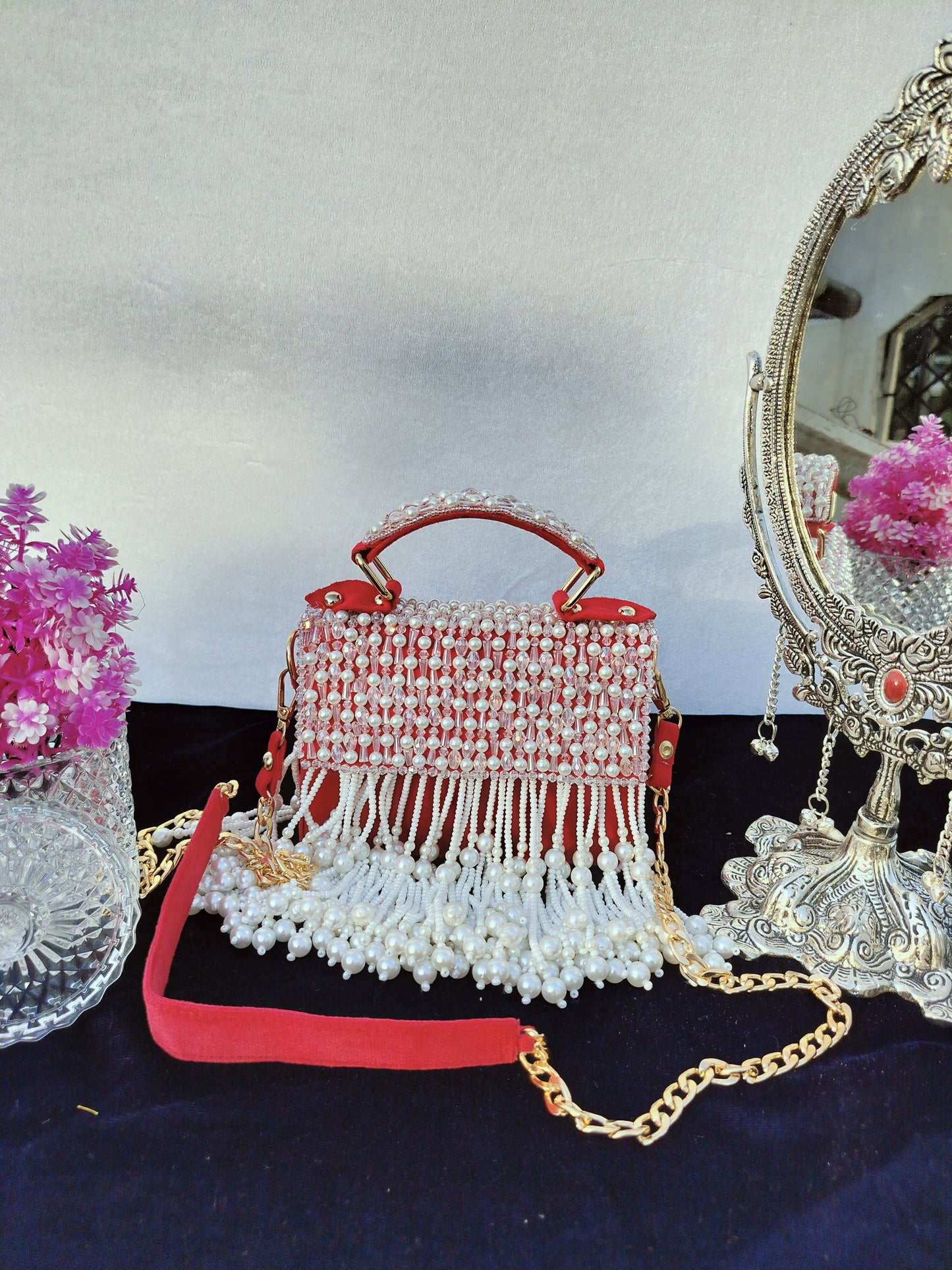 mehar celebrity edition mauve crystal clutch