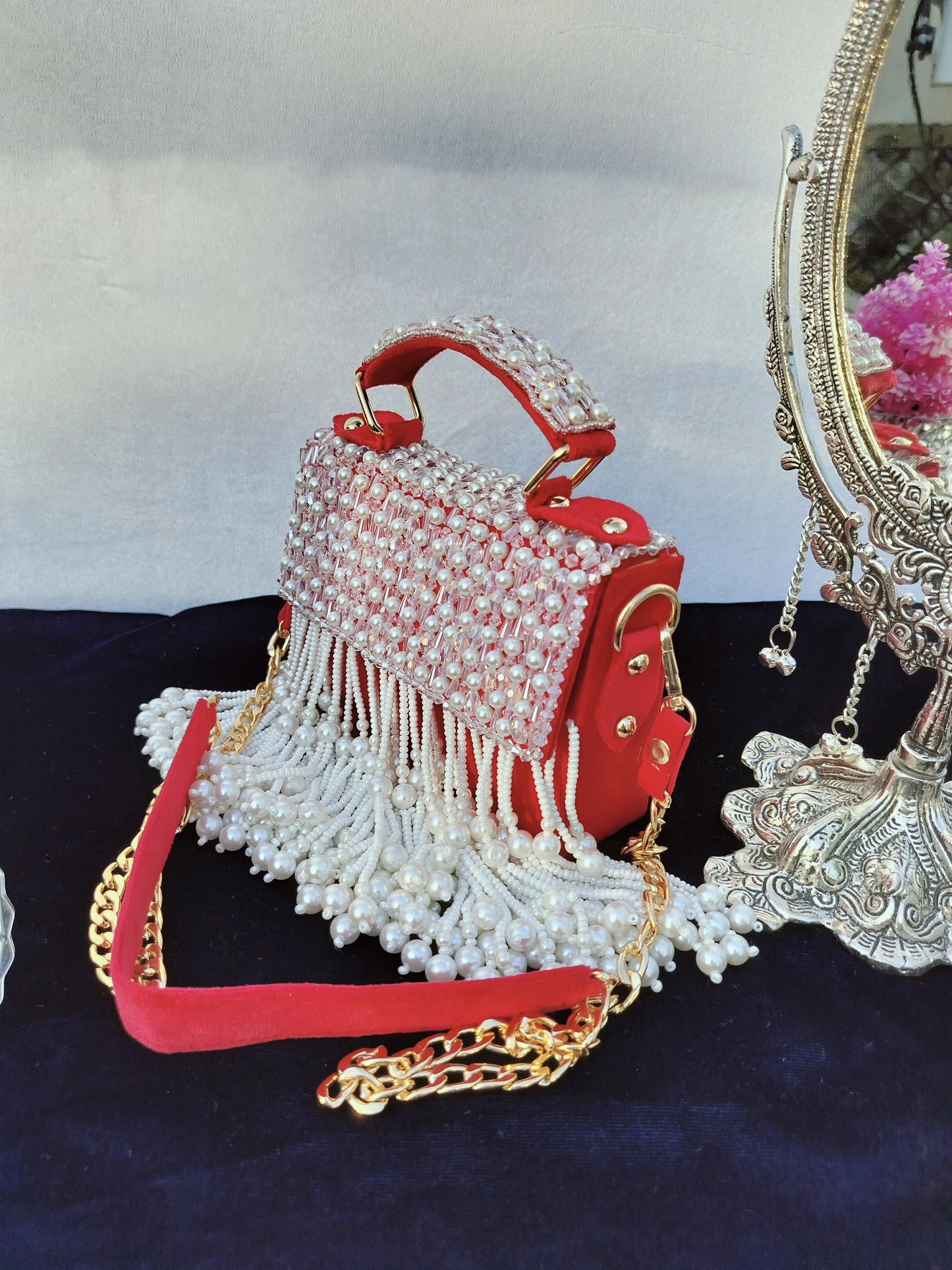 mehar celebrity edition mauve crystal clutch