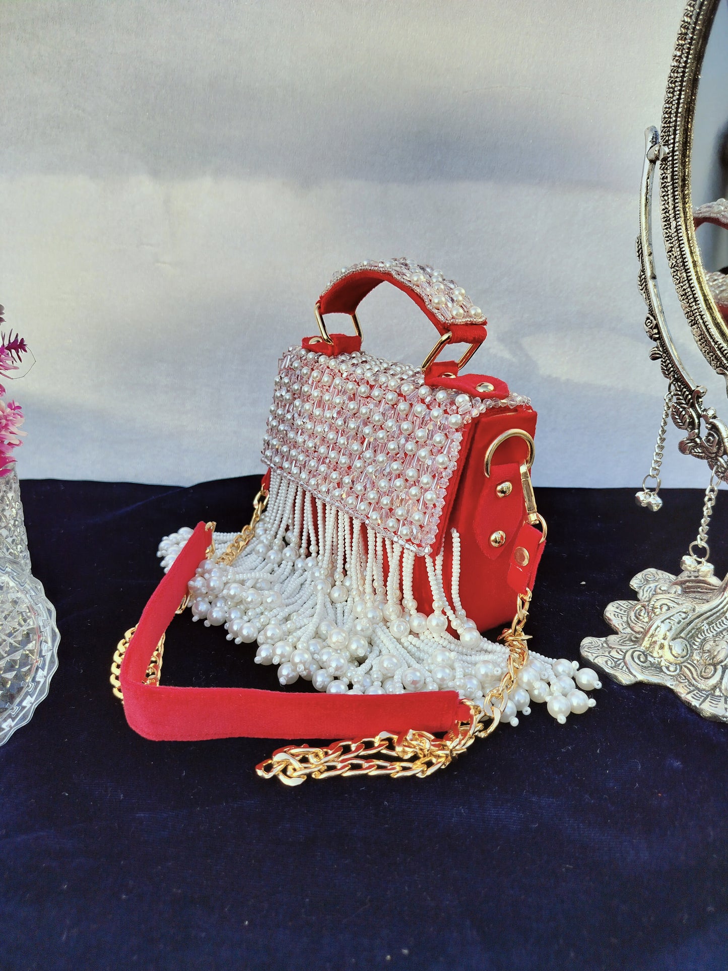 mehar celebrity edition mauve crystal clutch