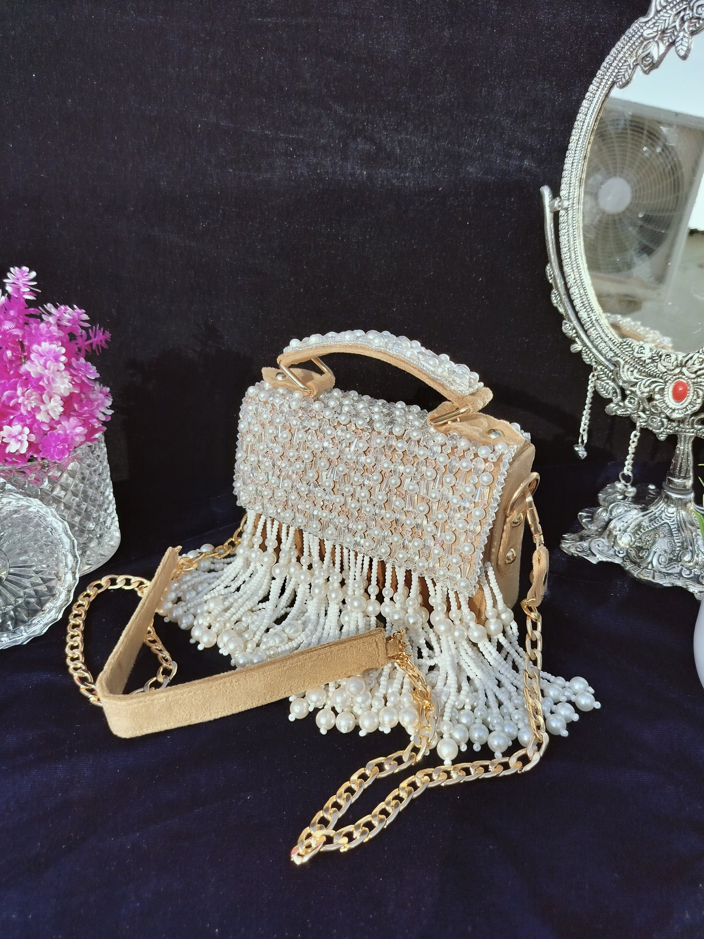 mehar celebrity edition mauve crystal clutch