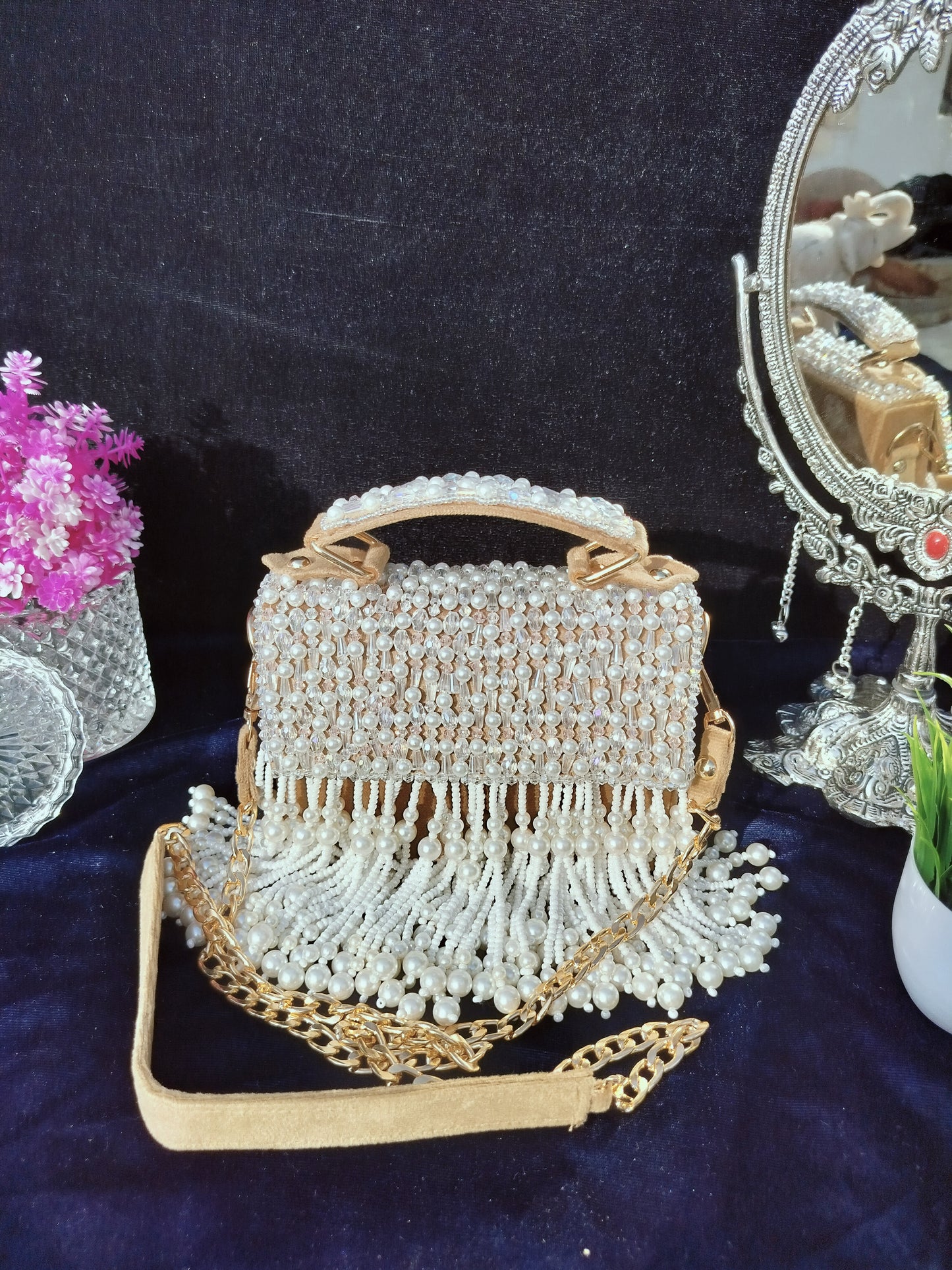 mehar celebrity edition mauve crystal clutch
