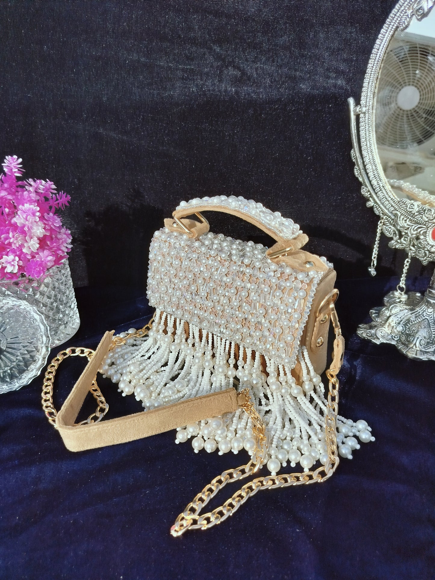 mehar celebrity edition mauve crystal clutch