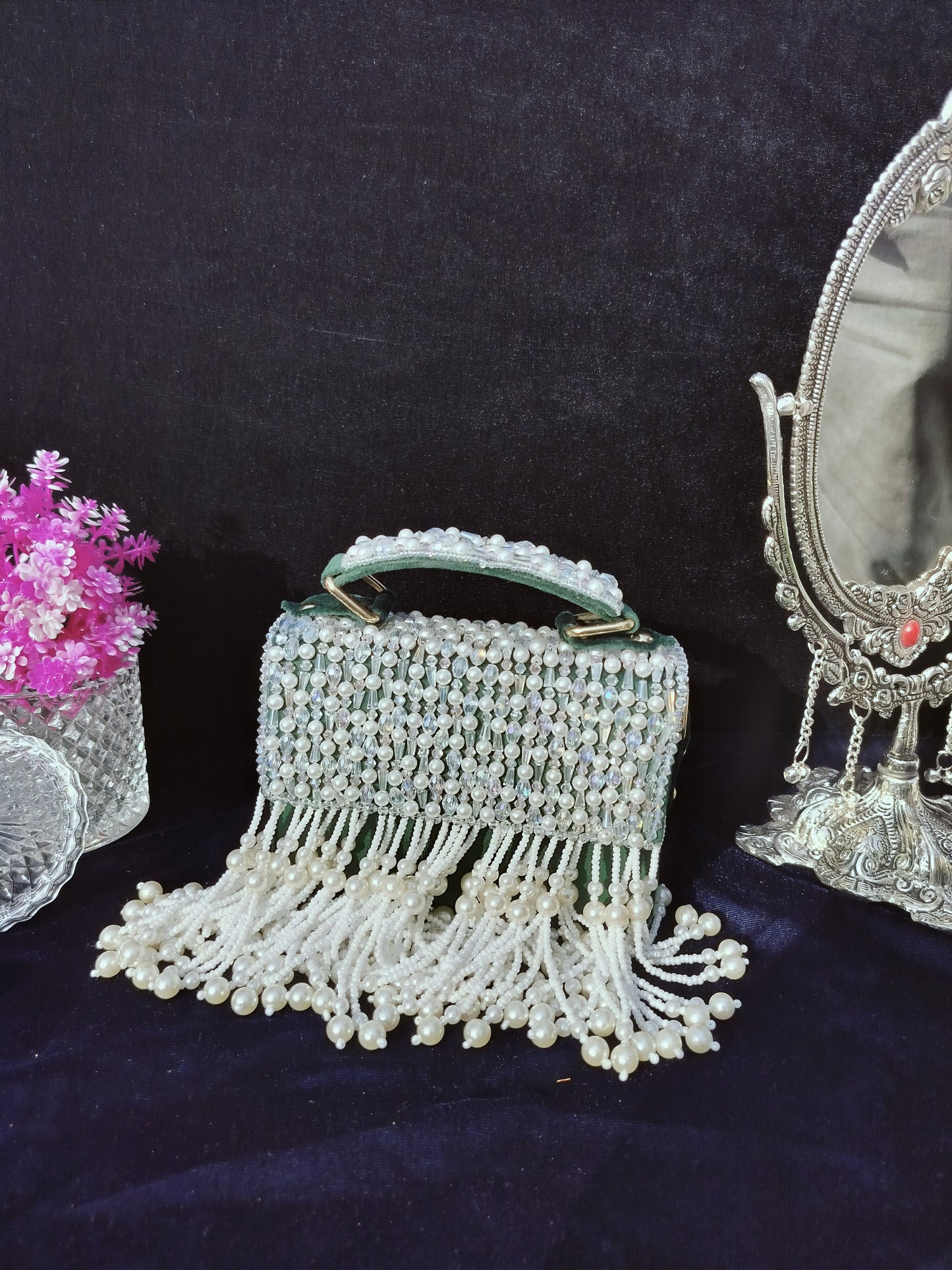 mehar celebrity edition mauve crystal clutch