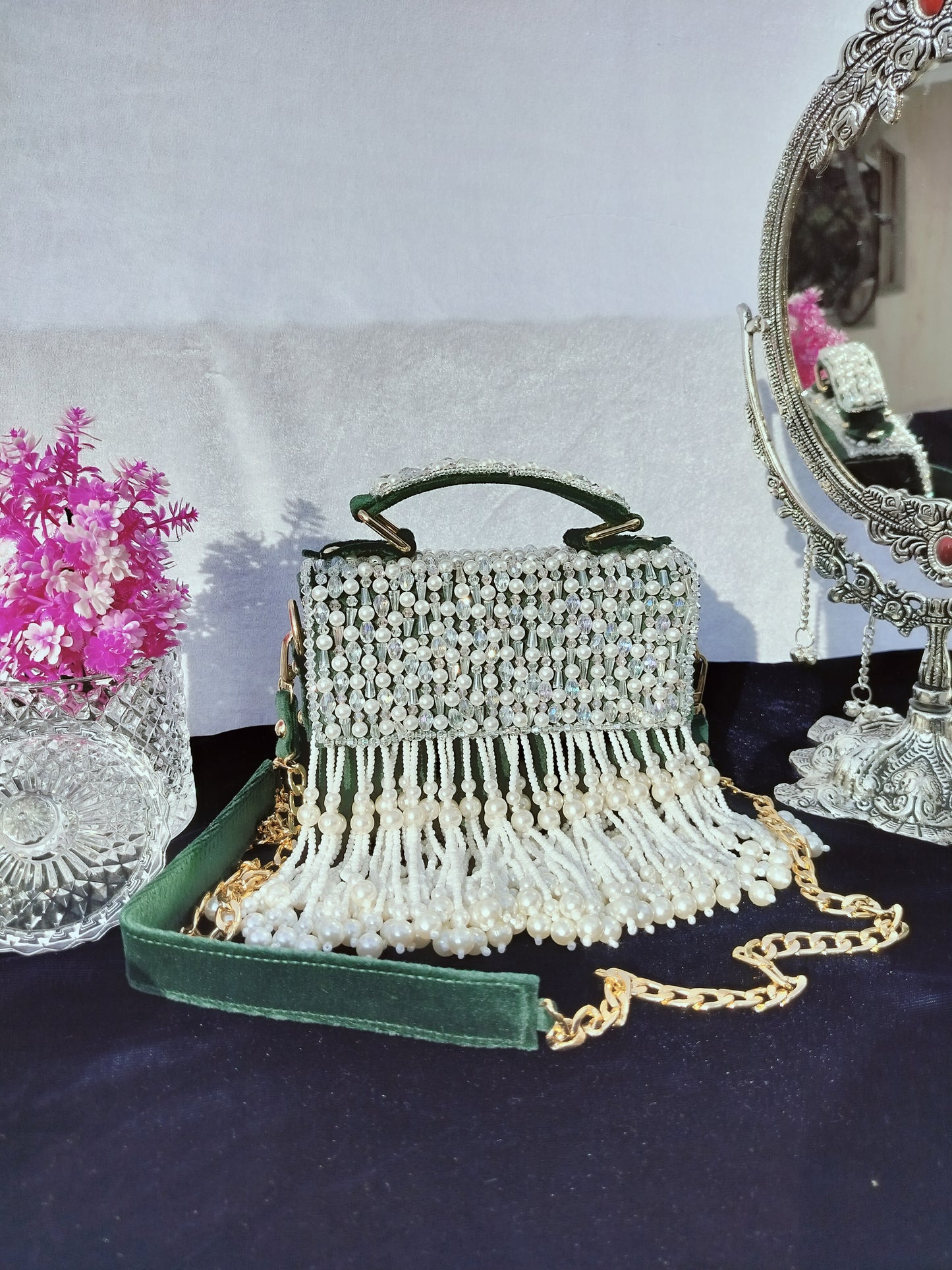 mehar celebrity edition mauve crystal clutch