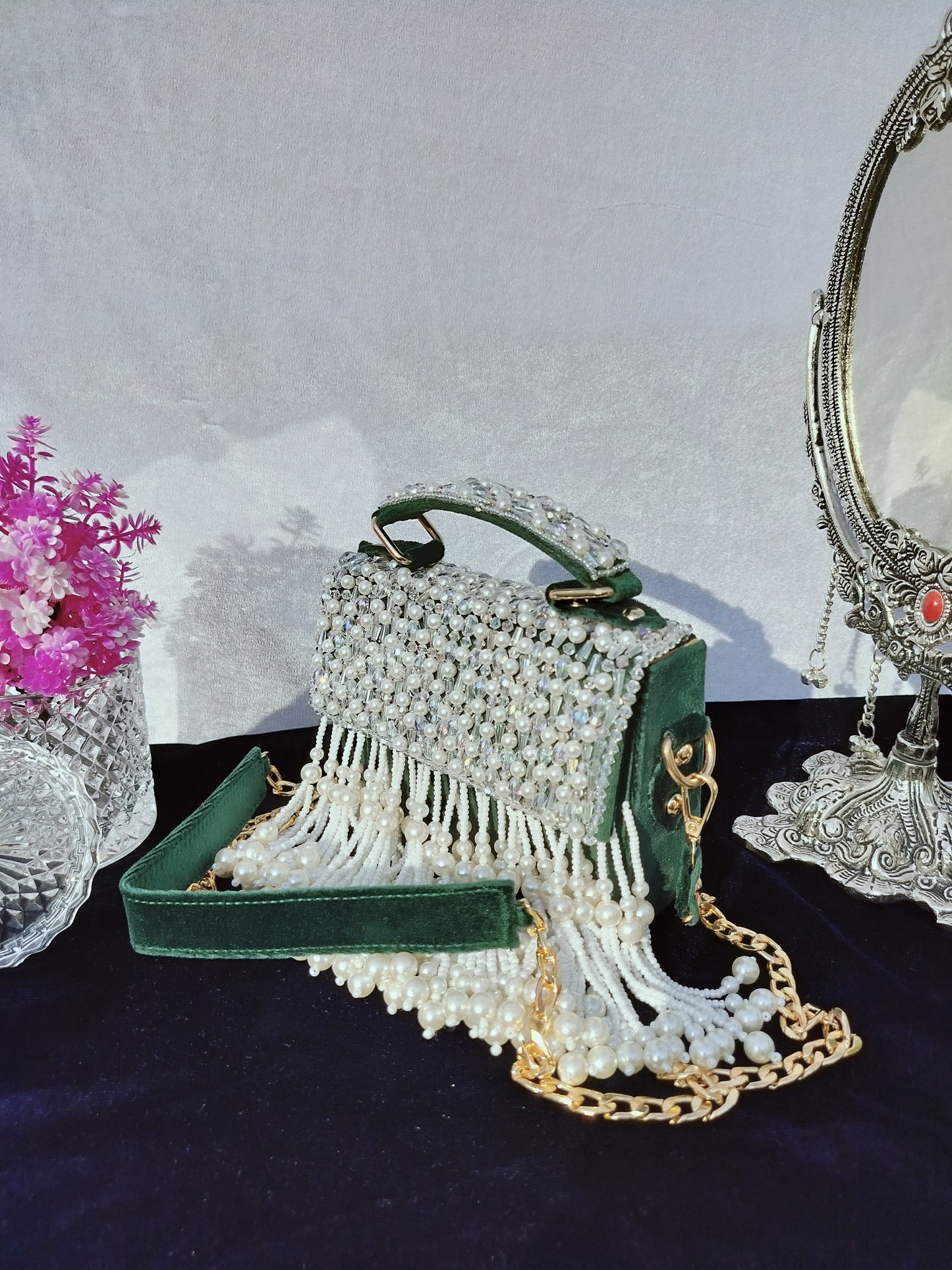 mehar celebrity edition mauve crystal clutch
