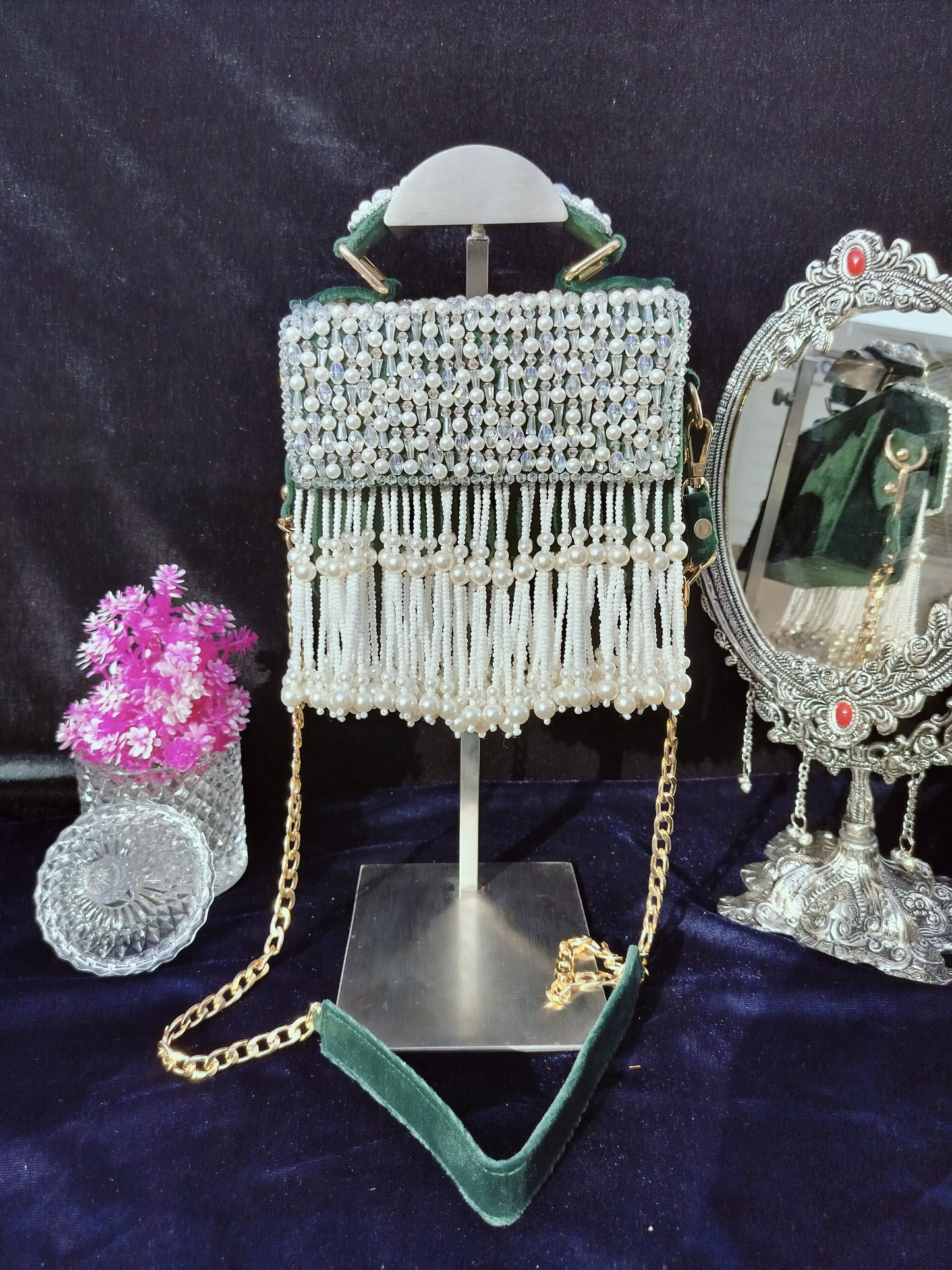 mehar celebrity edition mauve crystal clutch