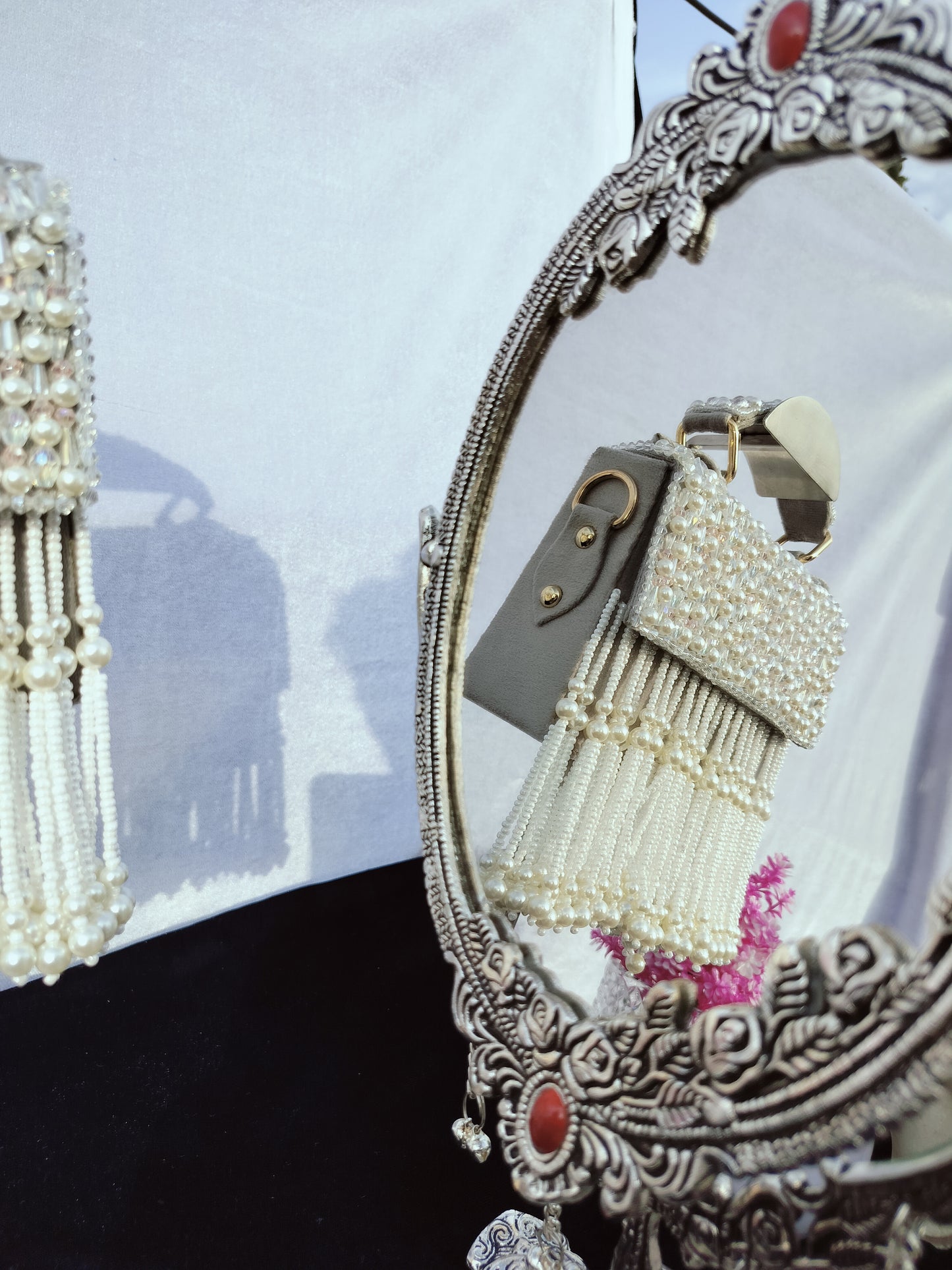 mehar celebrity edition mauve crystal clutch