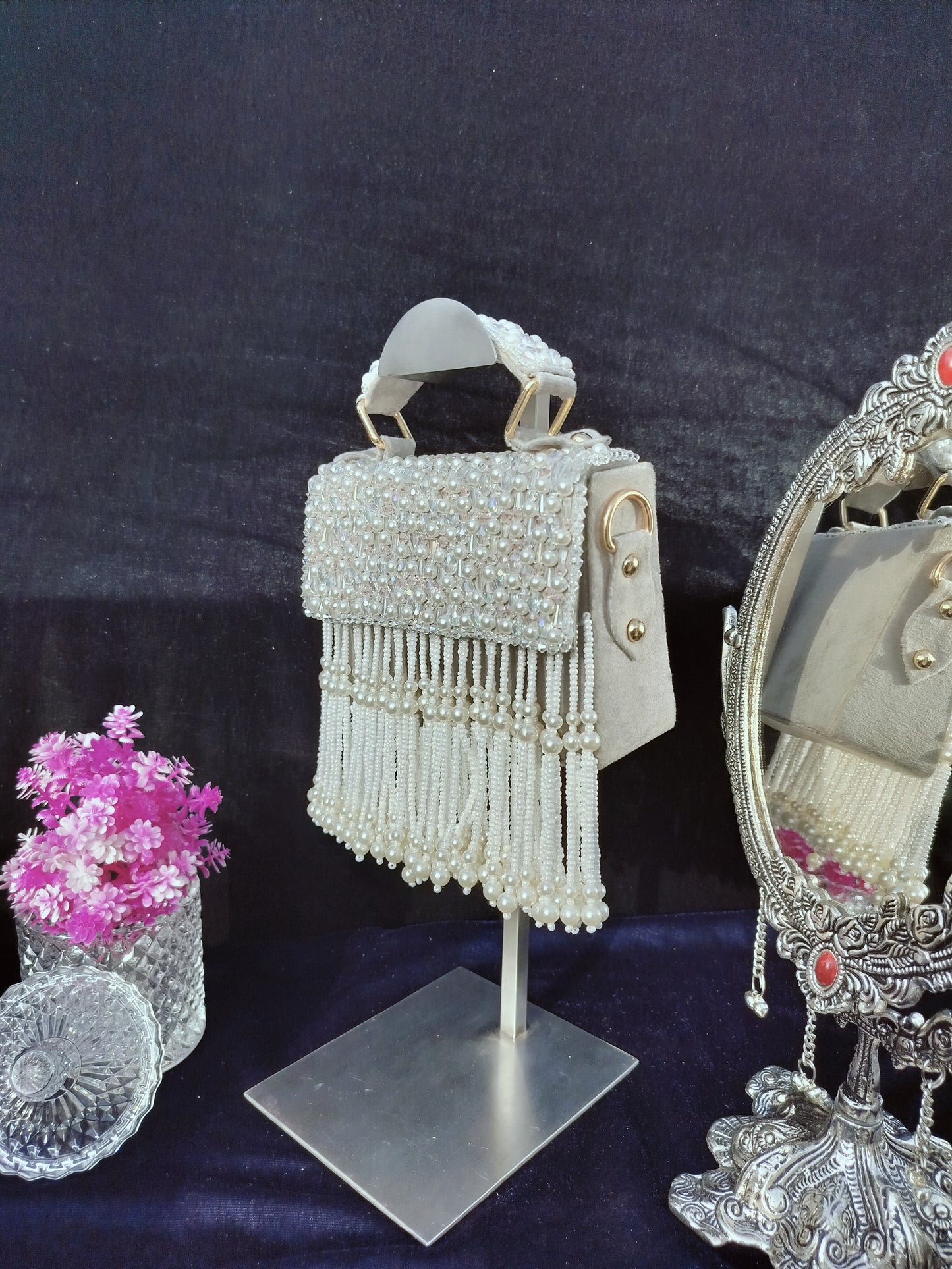 mehar celebrity edition mauve crystal clutch