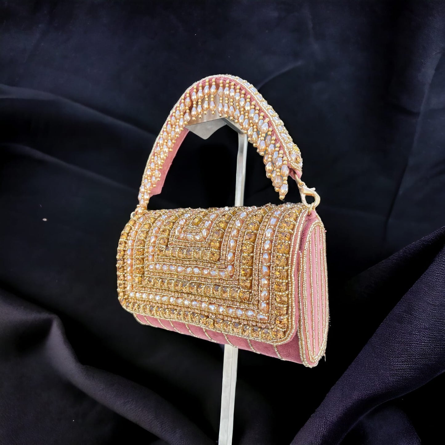 A crystal flap clutch