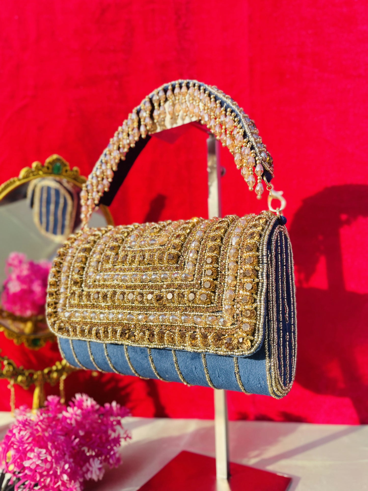 A crystal flap clutch