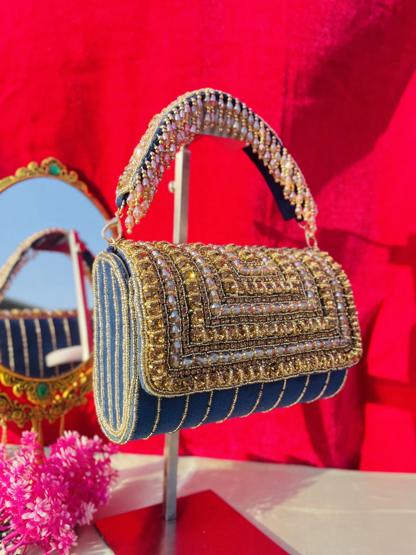 A crystal flap clutch