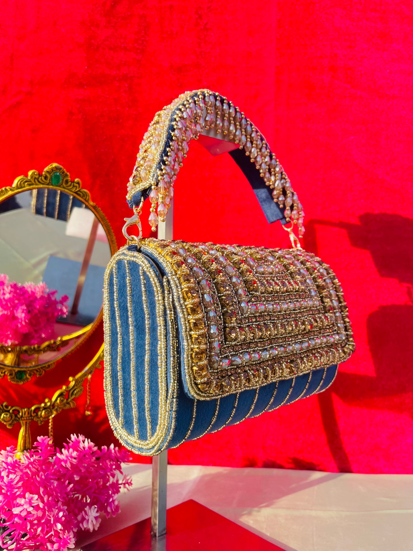 A crystal flap clutch
