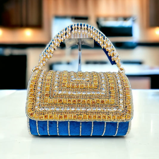 A crystal flap clutch
