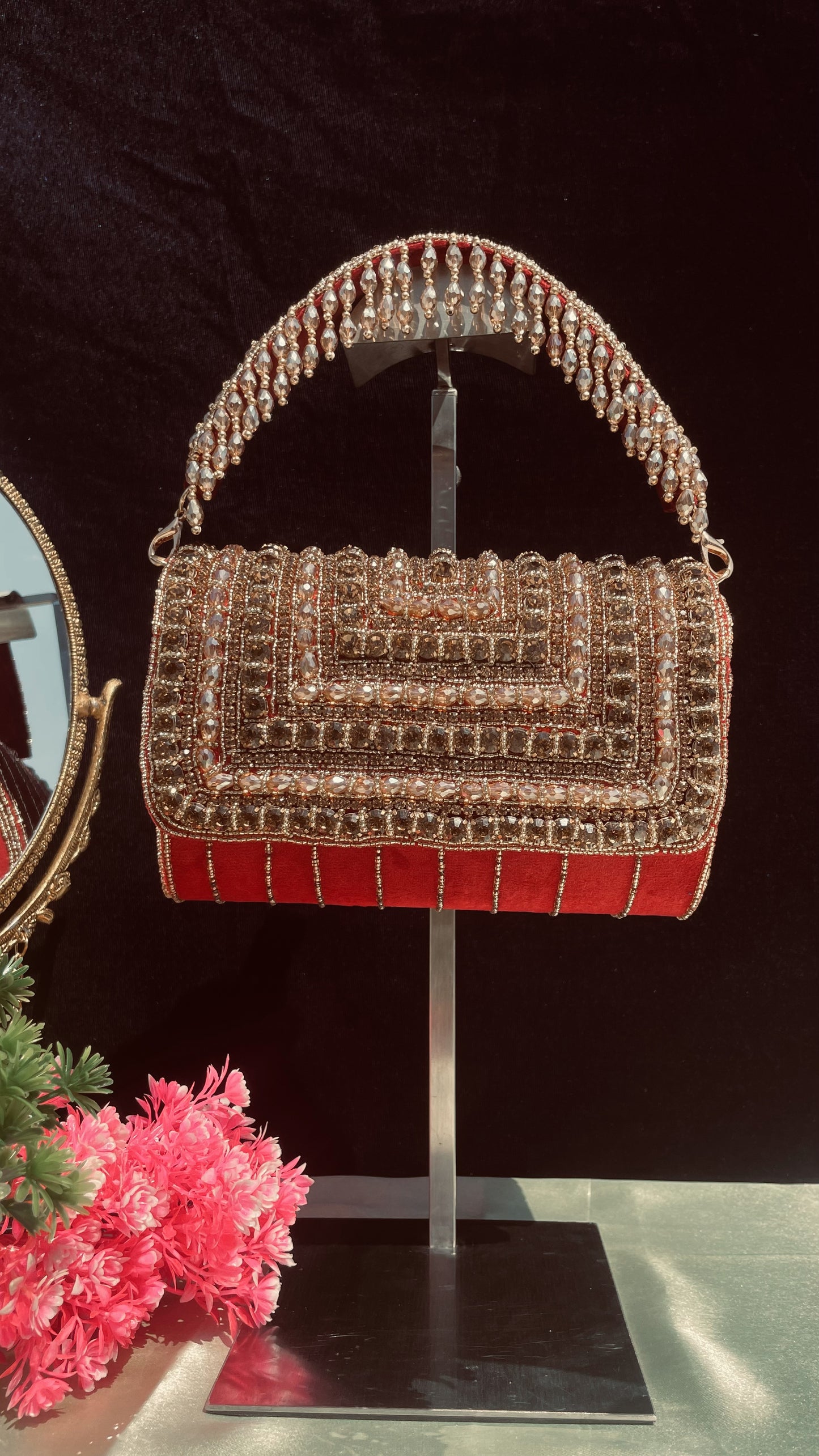 A crystal flap clutch