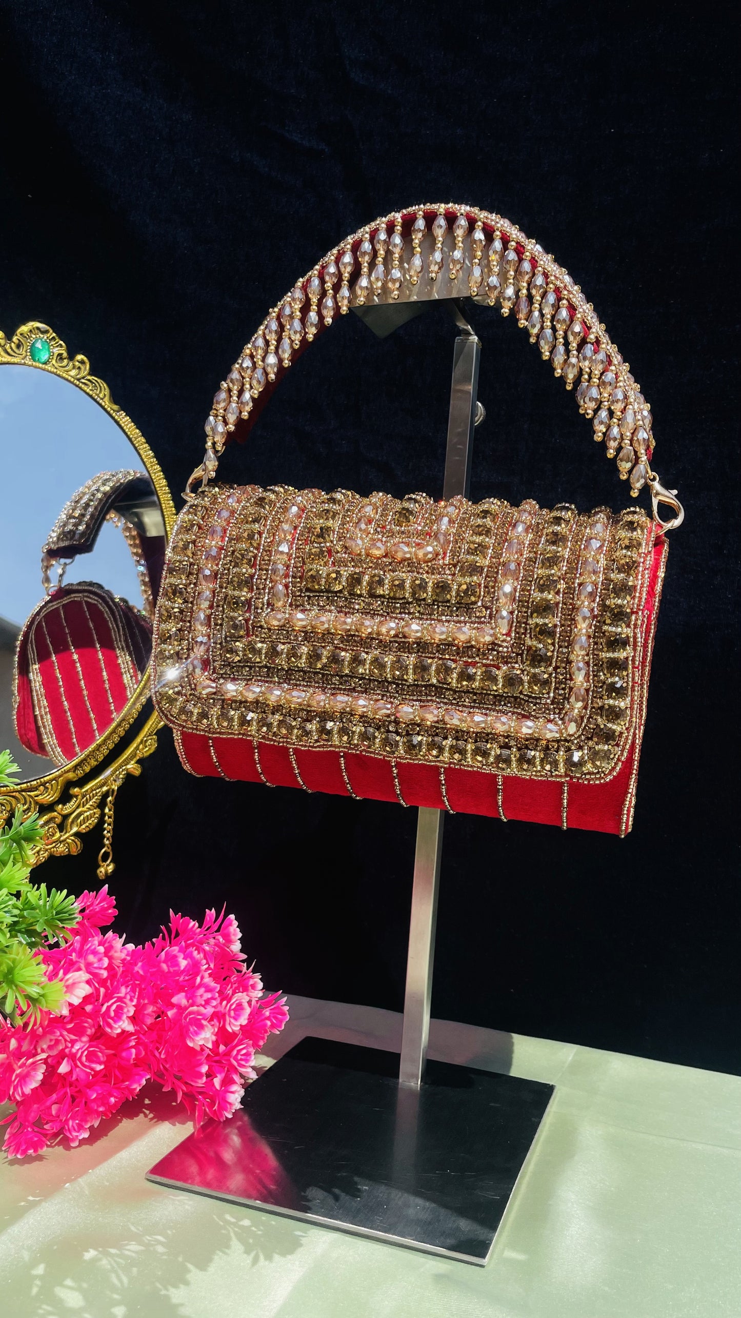 A crystal flap clutch