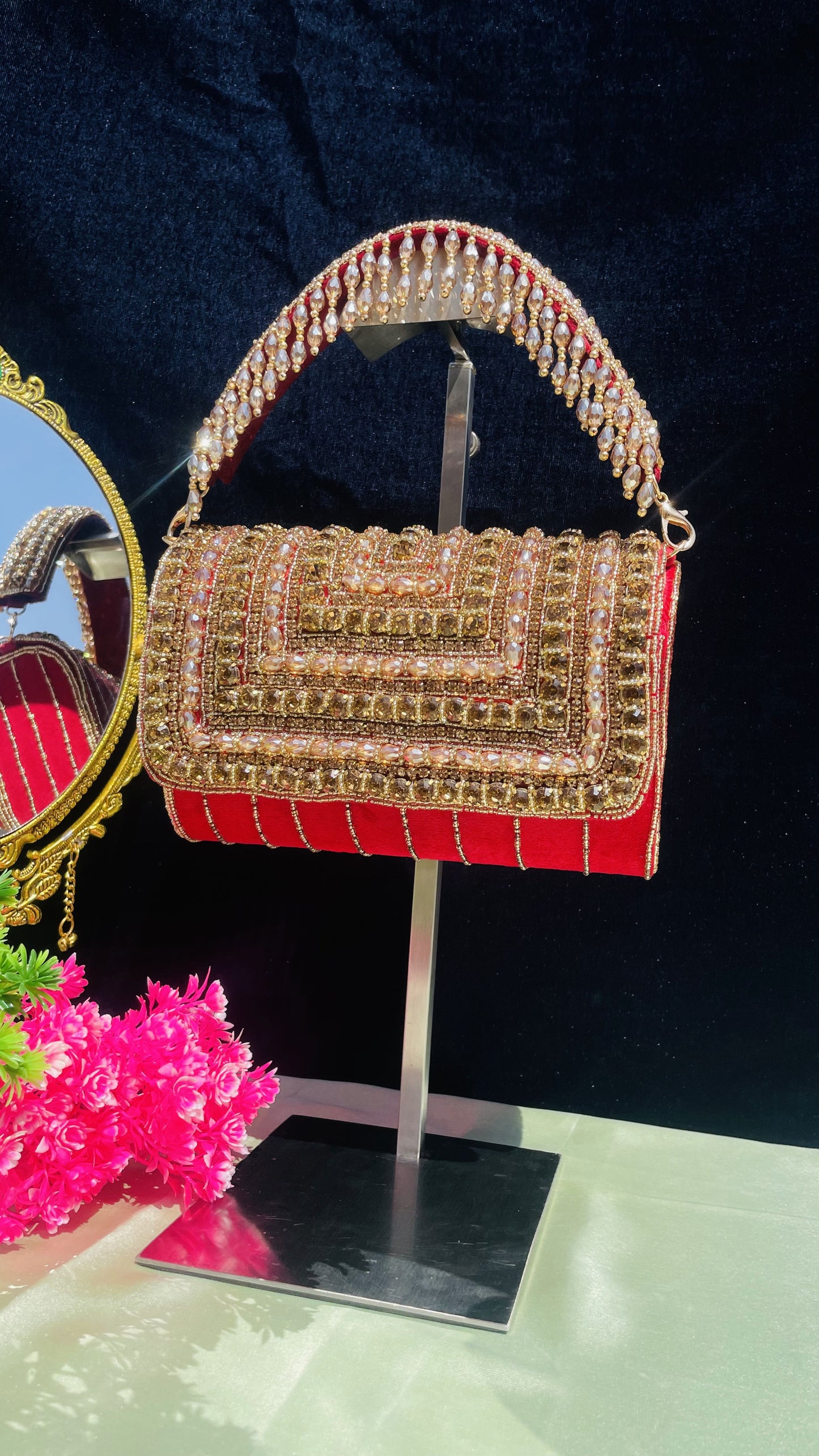 A crystal flap clutch