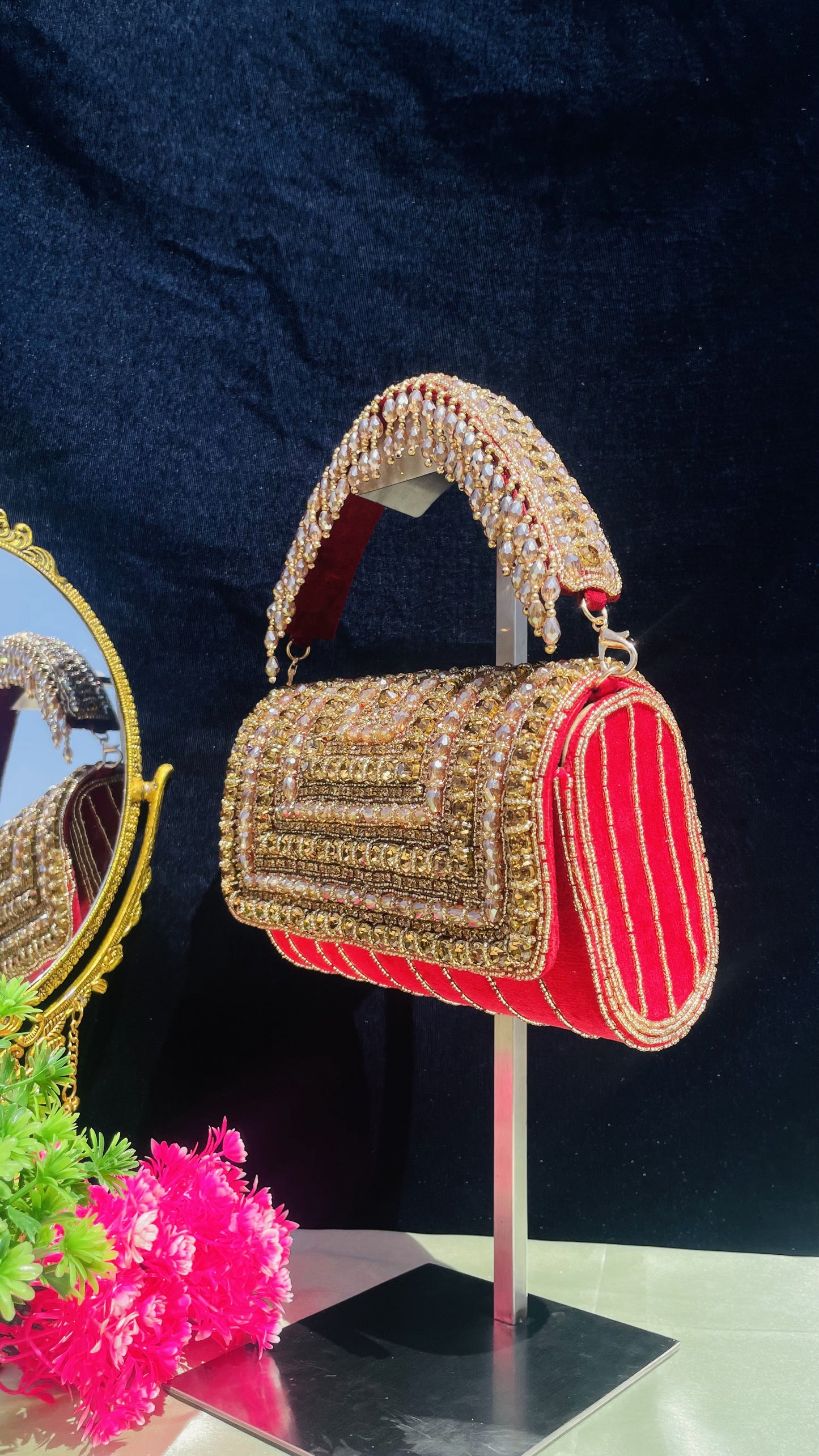 A crystal flap clutch