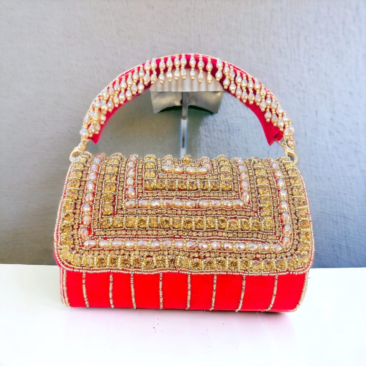 A crystal flap clutch