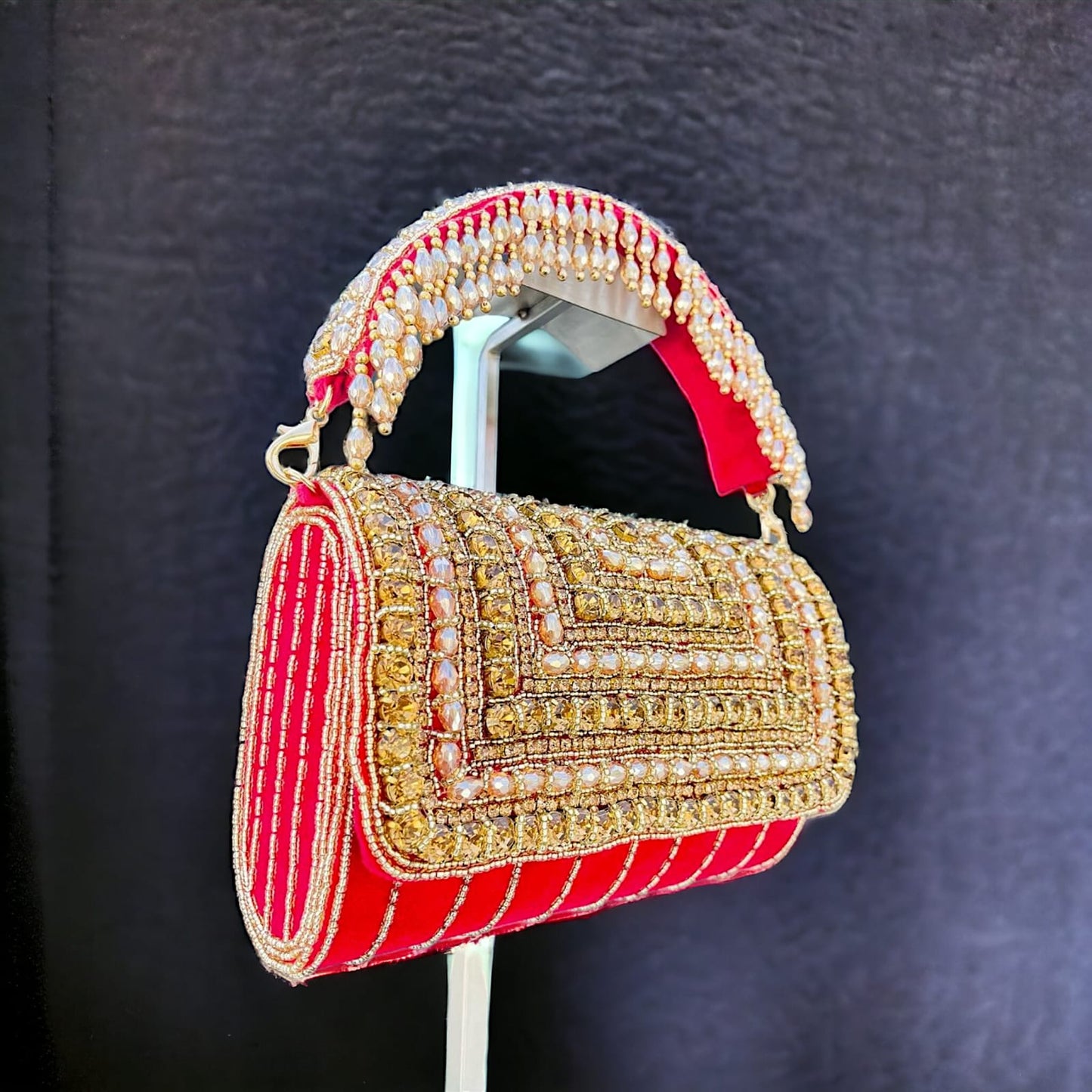 A crystal flap clutch